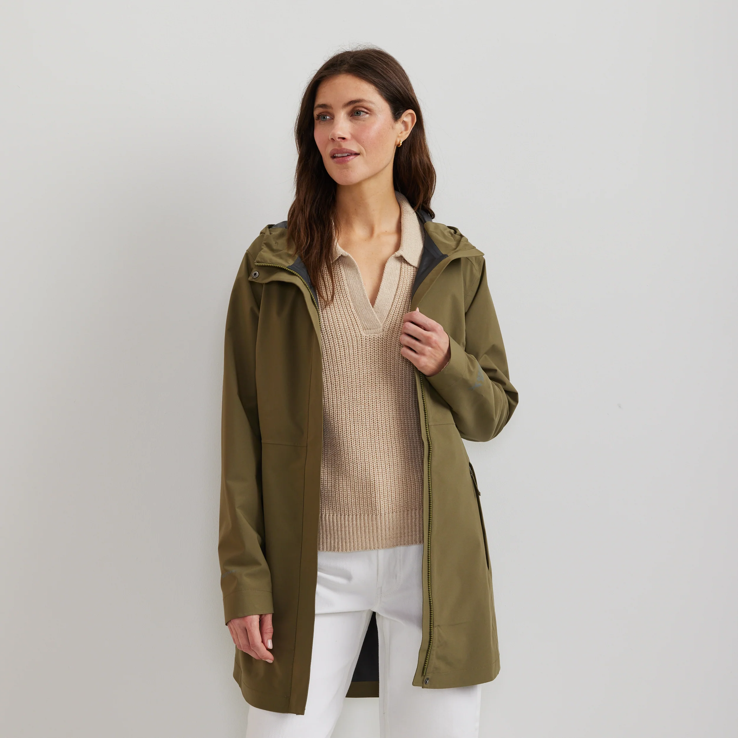 Women's Cloud Cap Waterproof Stretch Hooded Rain Parka