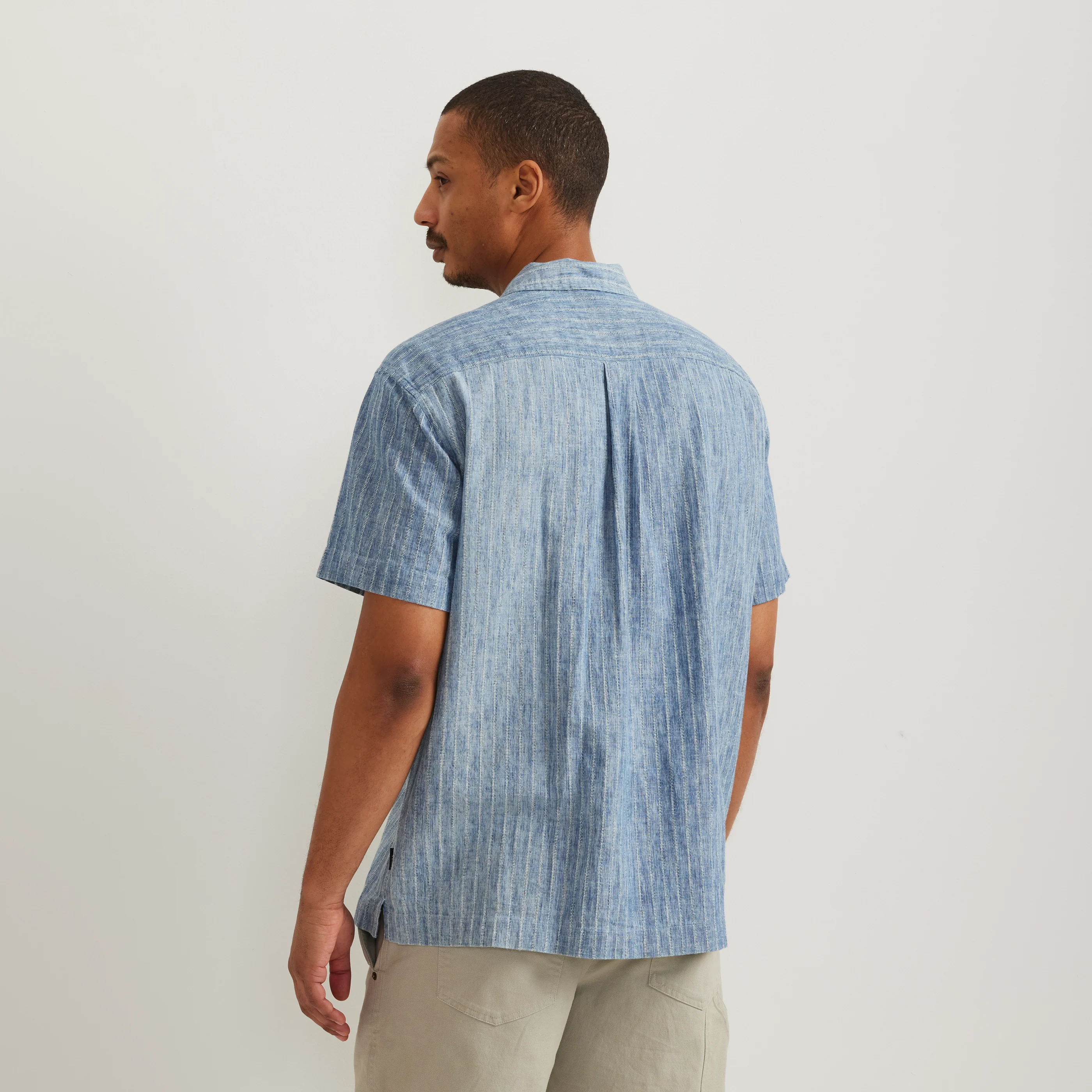 Men's Novelty Camp Shirt- Indigo