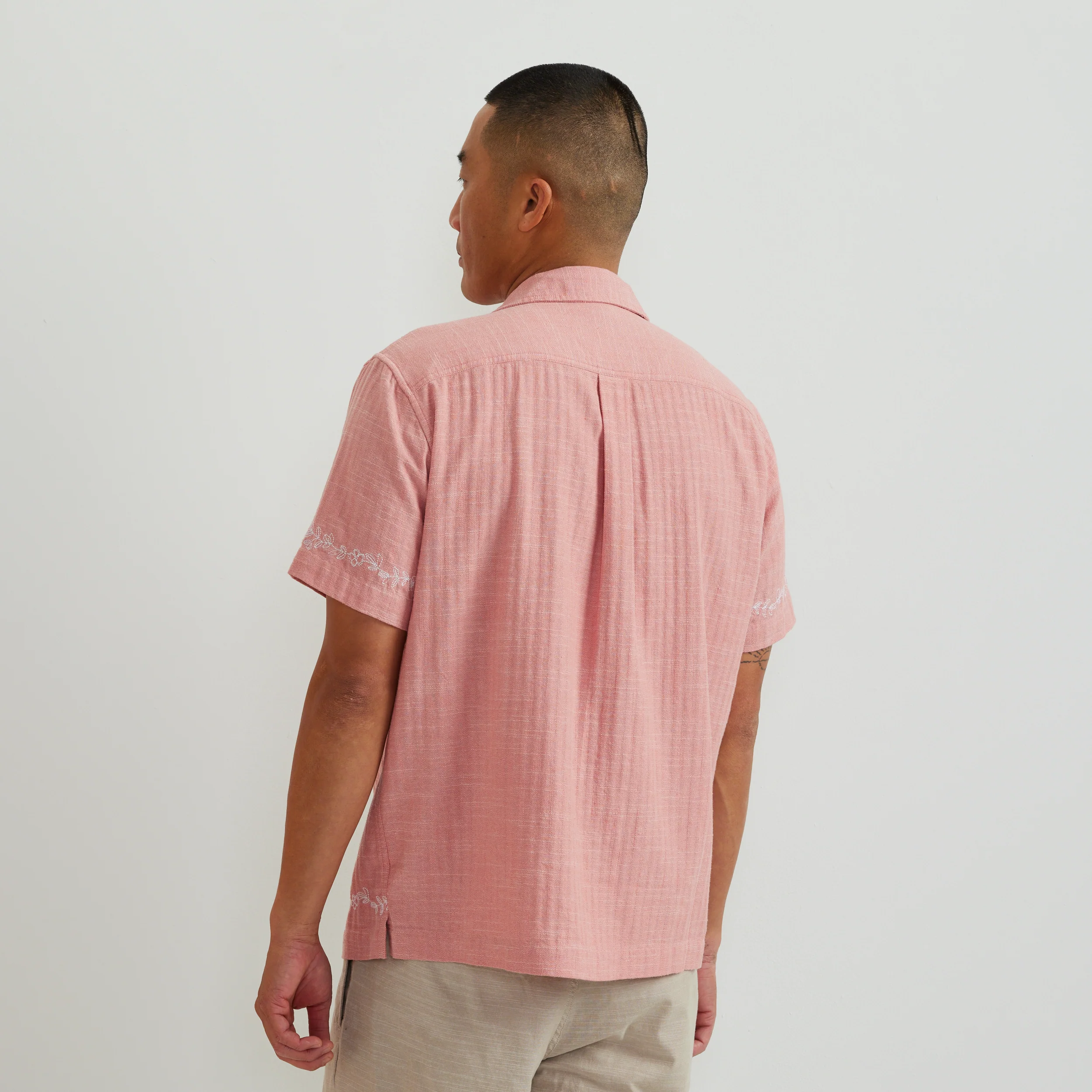 Men's Short Sleeve Linen -ike Shirt