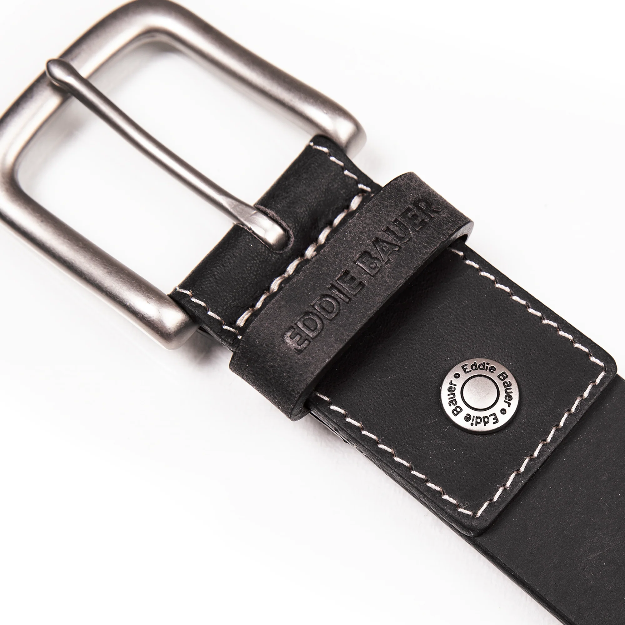 Men's Bridle Leather Belt With Nickel Finish Buckle