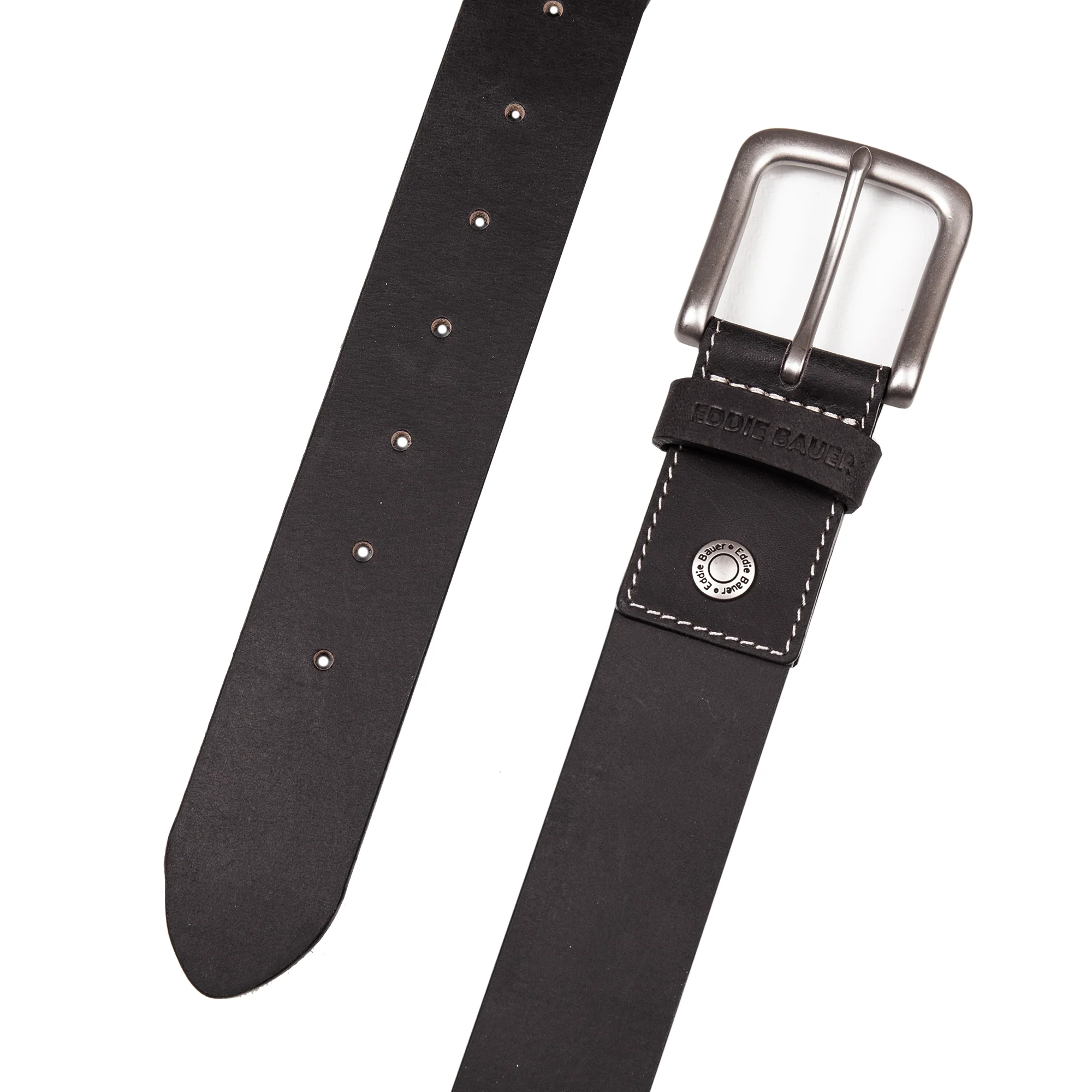 Men's Bridle Leather Belt With Nickel Finish Buckle