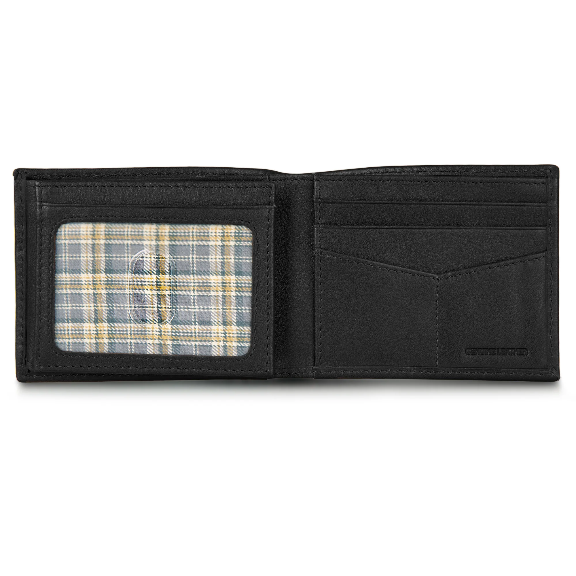 EB Signature Logo Leather Flip Id Bifold Wallet