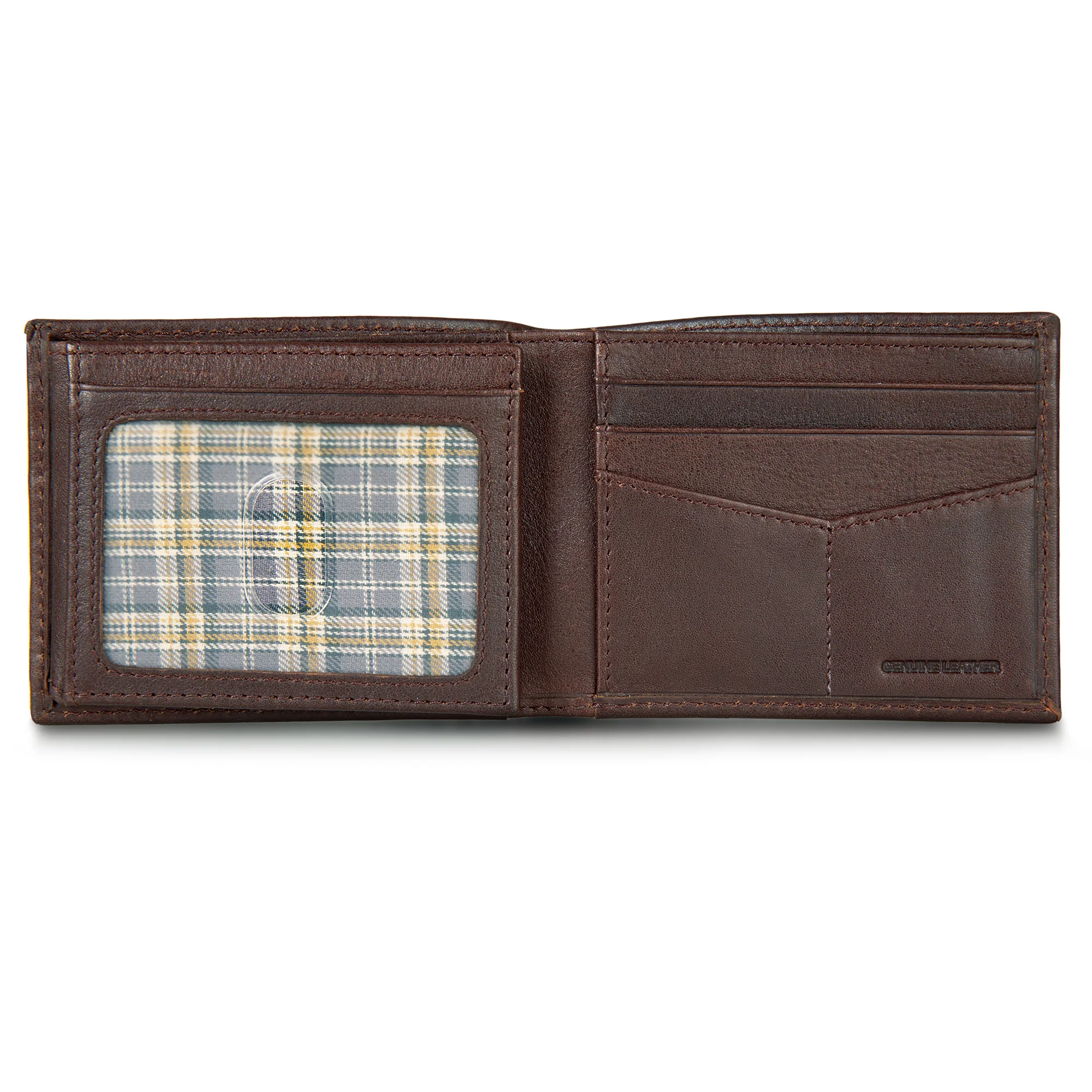 EB Signature Logo Leather Flip Id Bifold Wallet