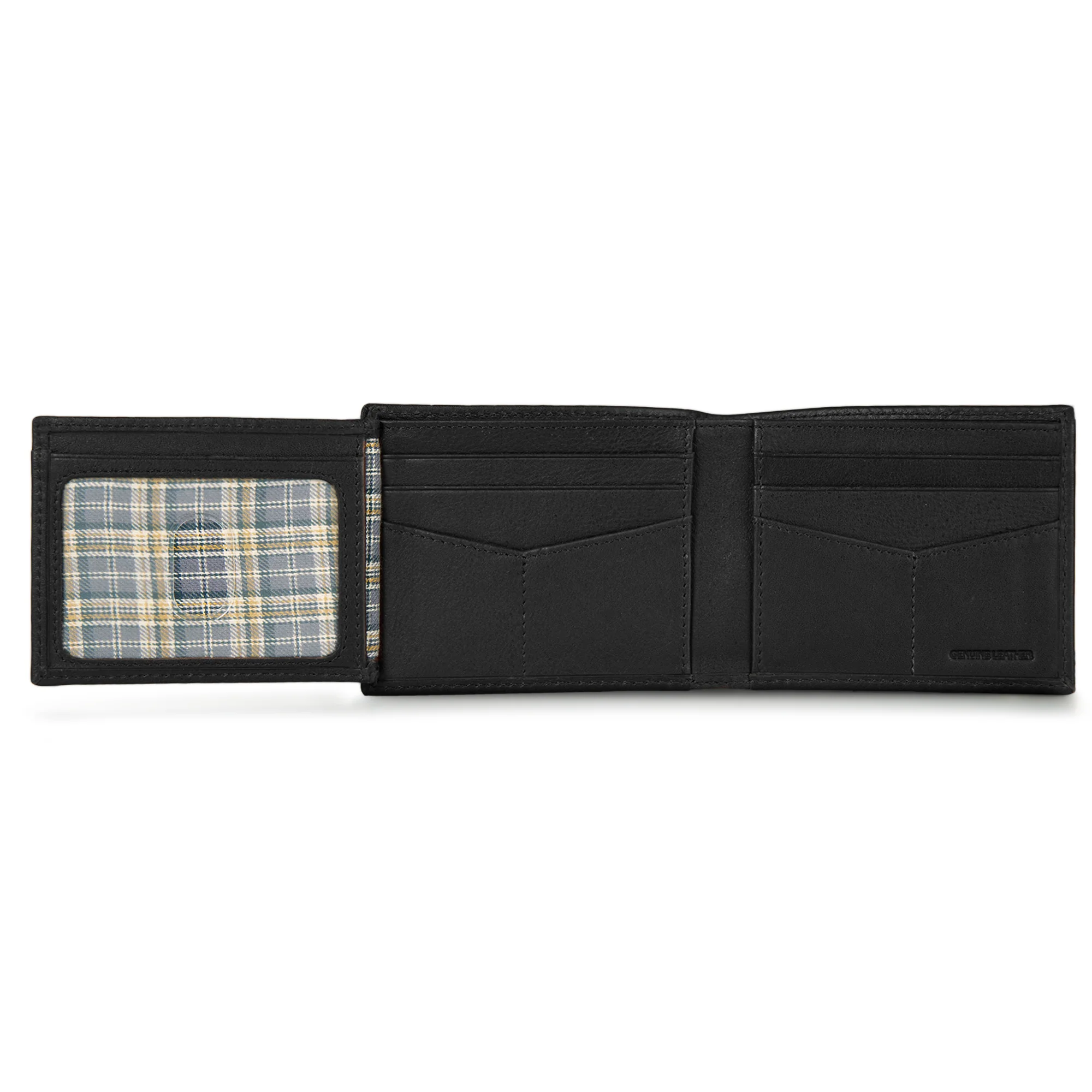 EB Signature Logo Leather Flip Id Bifold Wallet