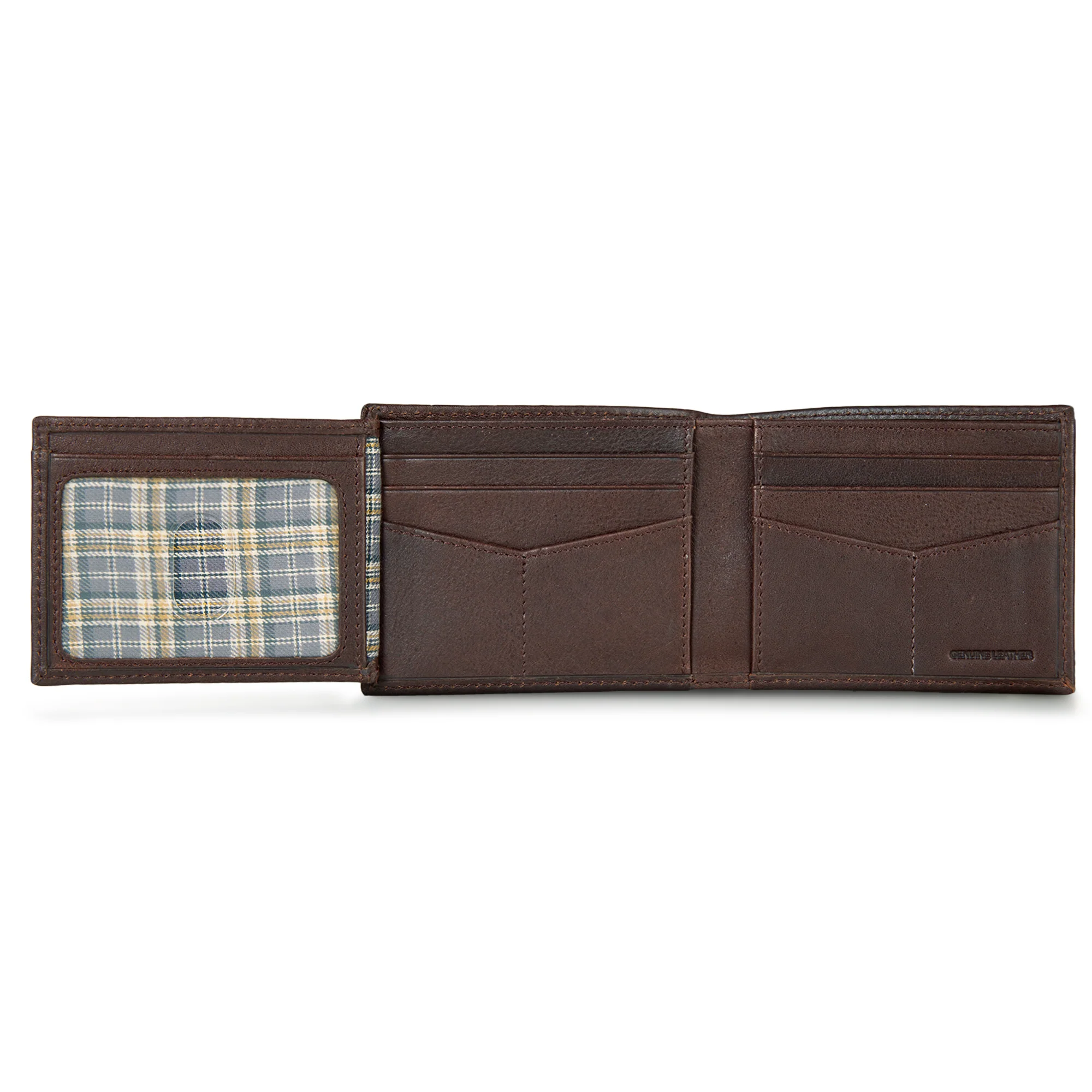 EB Signature Logo Leather Flip Id Bifold Wallet