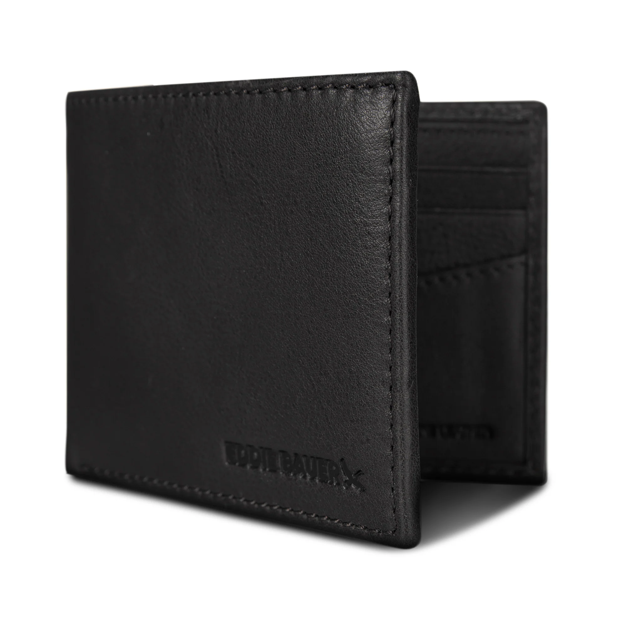 EB Signature Logo Leather Flip Id Bifold Wallet