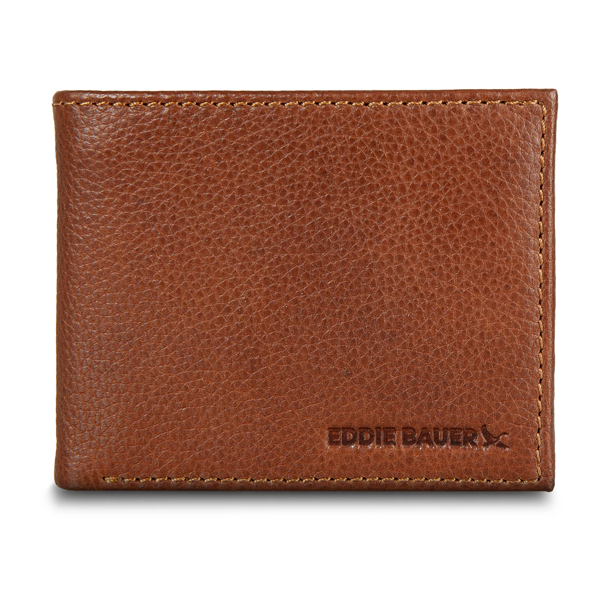 EB Signature Logo Leather Flip Id Bifold Wallet