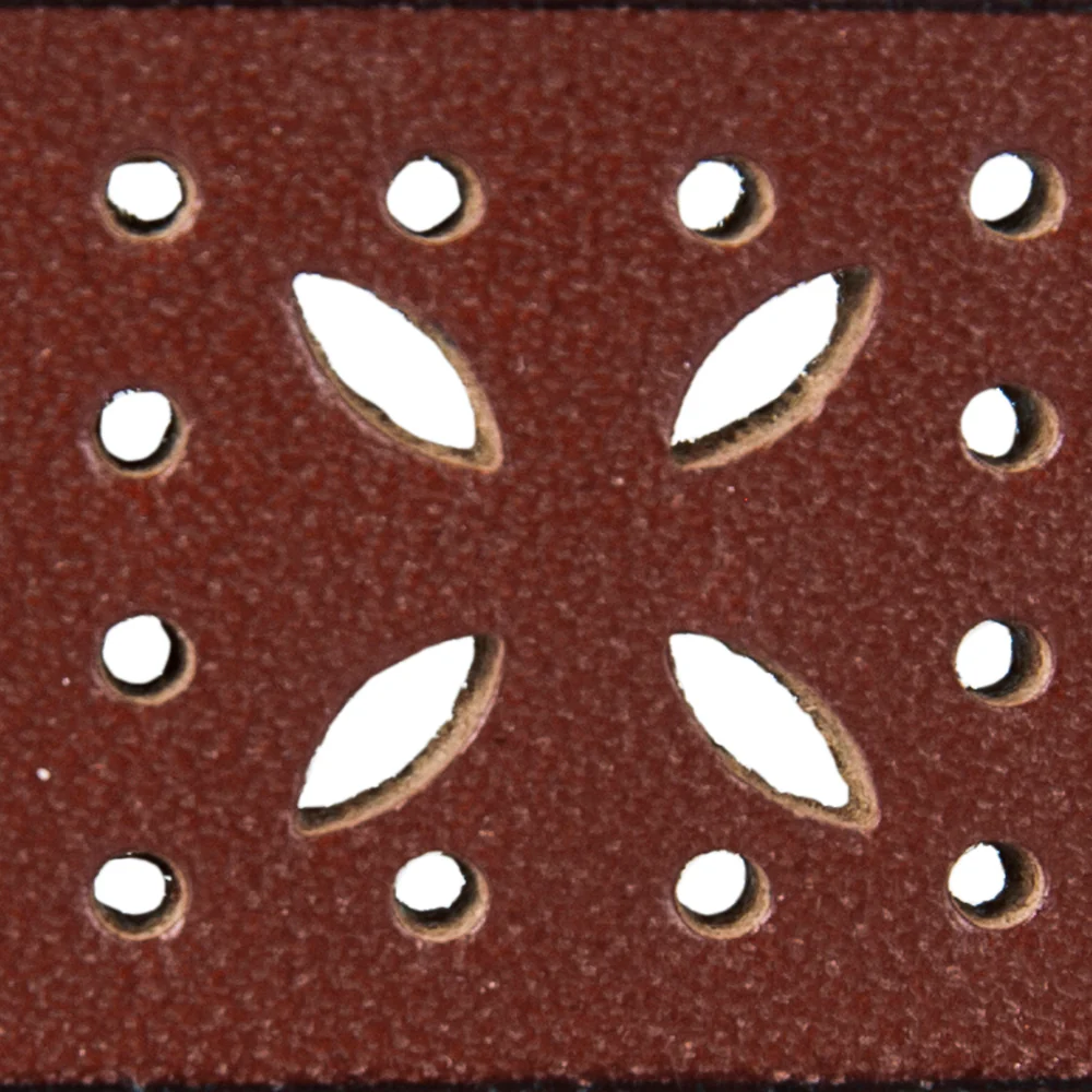 Women's Perforated Pattern Leather Belt