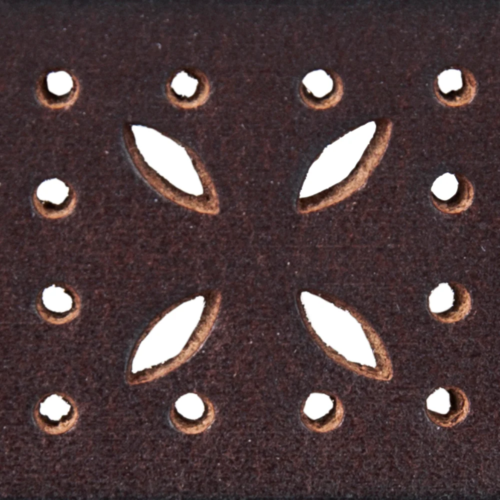 Women's Perforated Pattern Leather Belt
