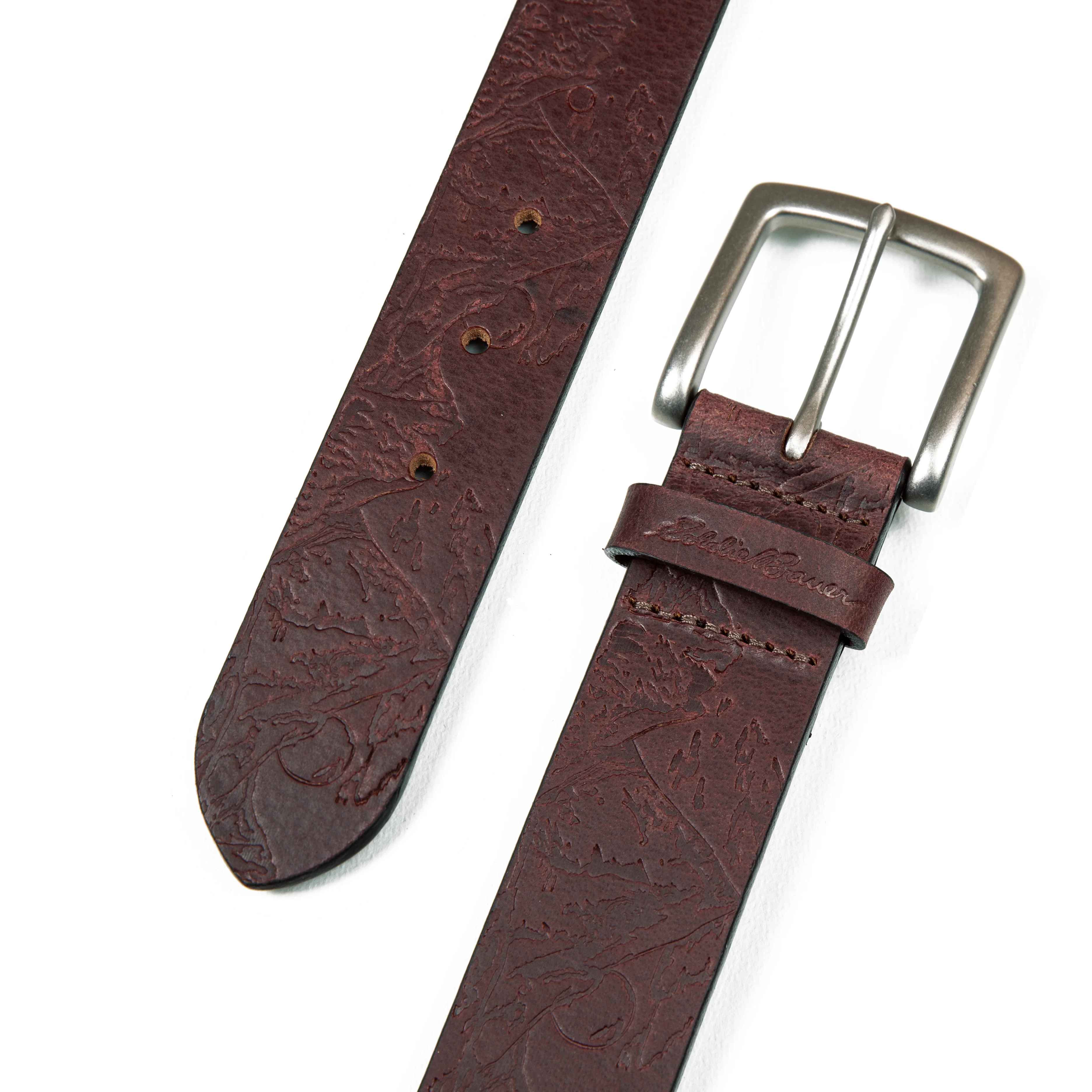 Men's Debossed Live Your Adventure Leather Belt