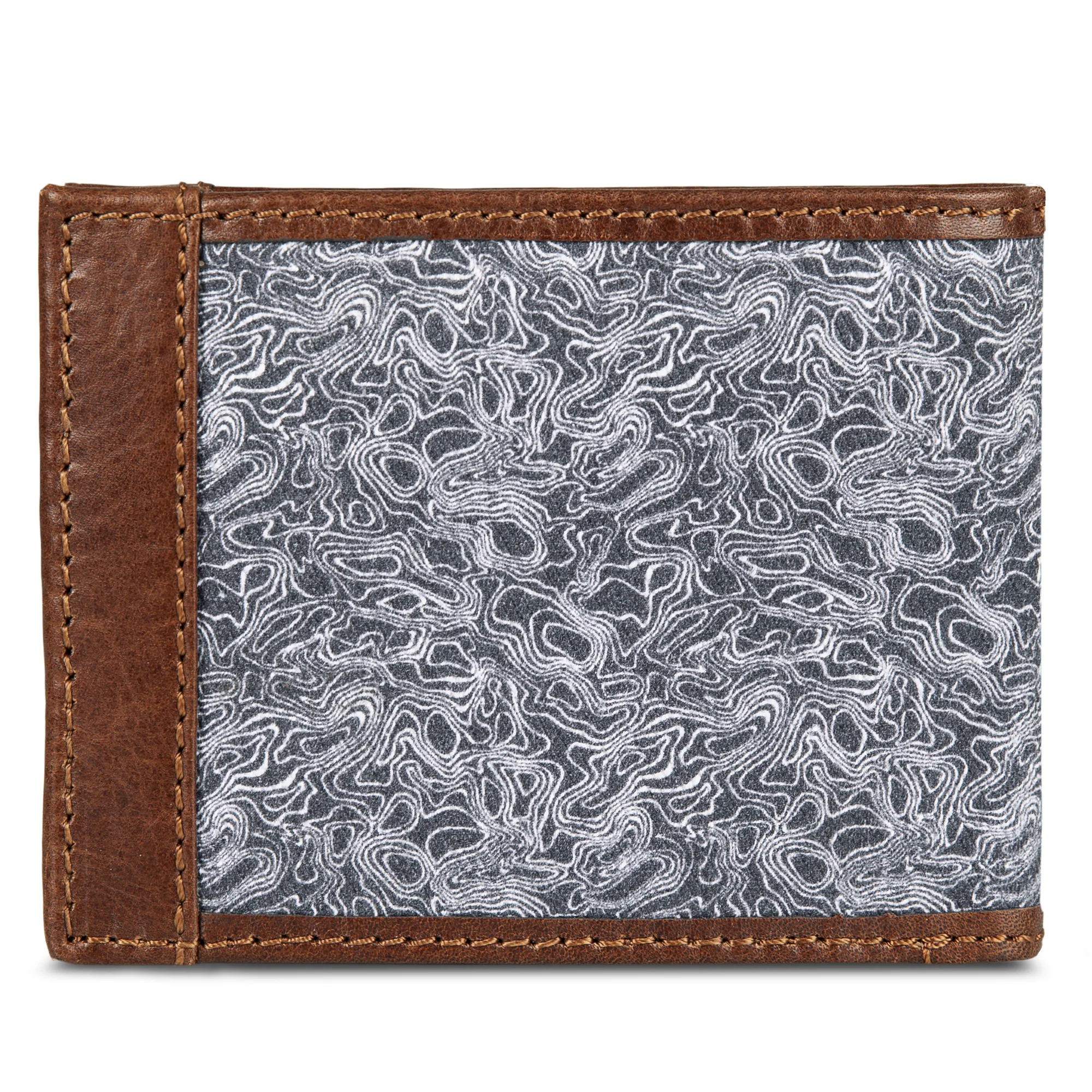 13870-pioneer-leather-and-printed-cotton-canvas-passcase-wallet-2.webp Pioneer Leather And Printed Cotton Canvas Passcase Wallet