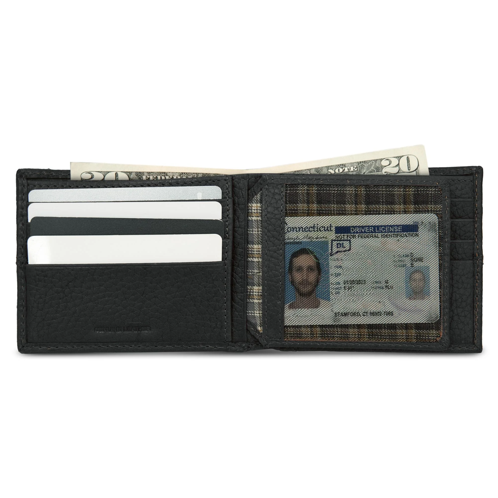 Extra Capacity Rugged Leather Bifold With Flip Id