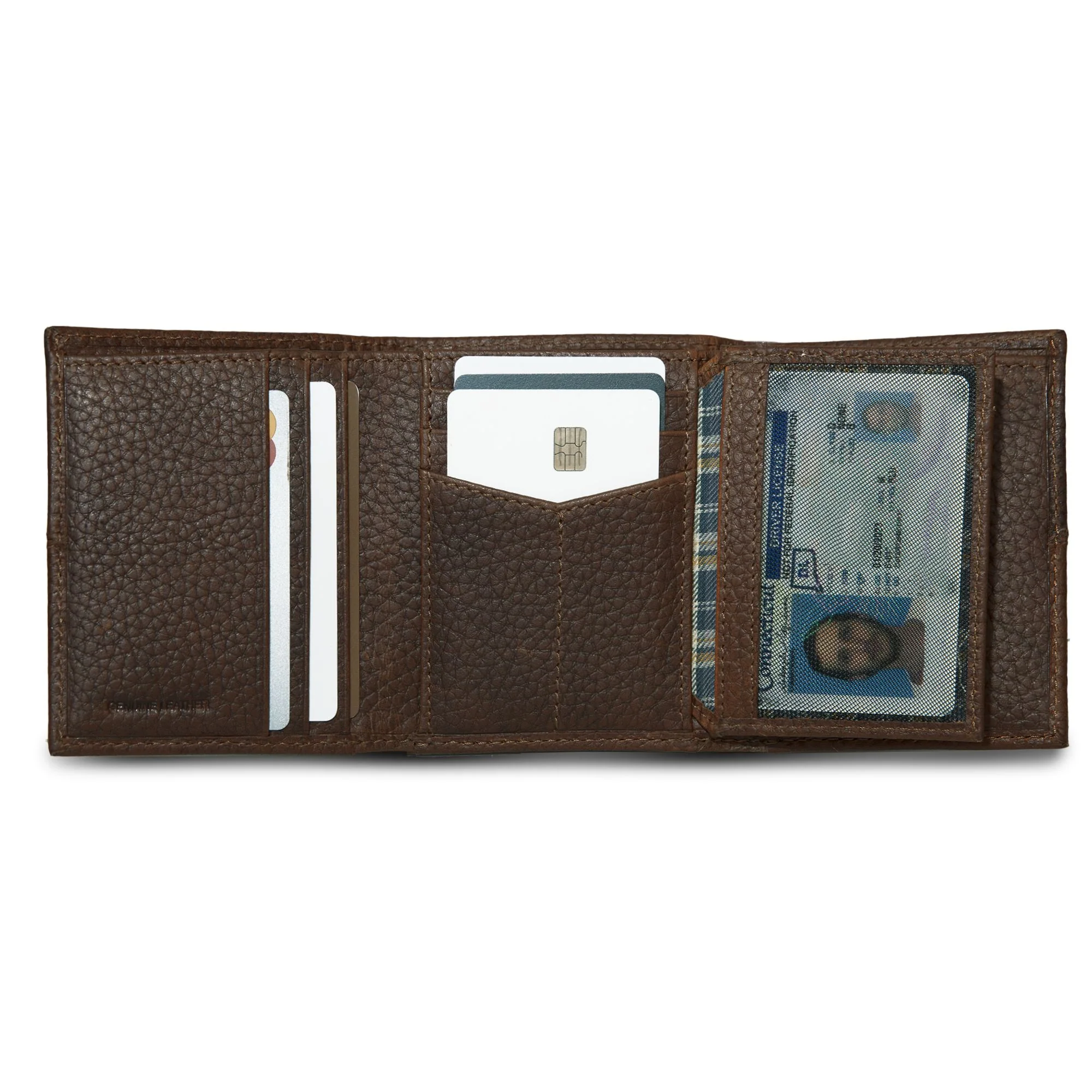 13875-extra-capacity-rugged-leather-trifold-with-flip-id-17.webp Extra Capacity Rugged Leather Trifold With Flip Id