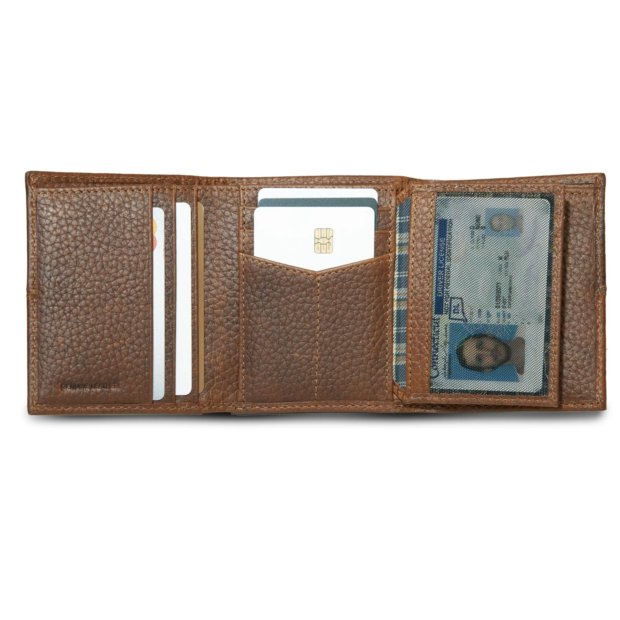 13875-extra-capacity-rugged-leather-trifold-with-flip-id-18.webp Extra Capacity Rugged Leather Trifold With Flip Id
