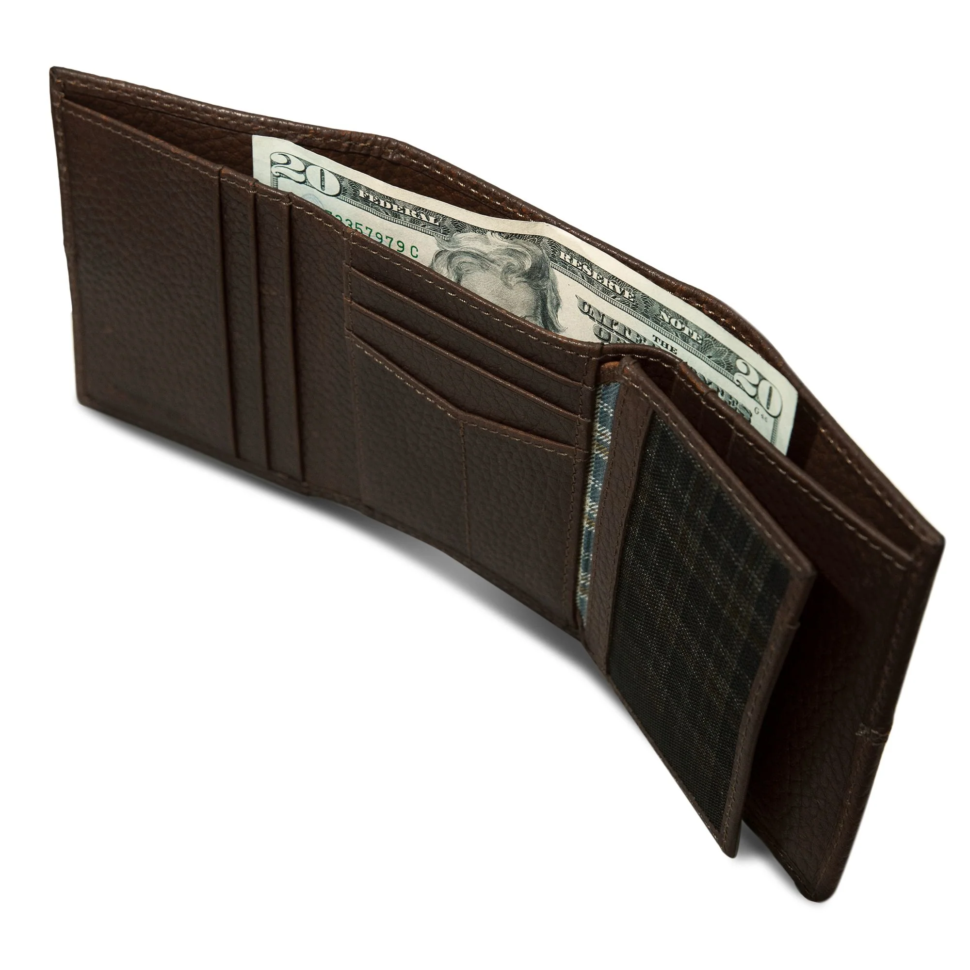 13875-extra-capacity-rugged-leather-trifold-with-flip-id-23.webp Extra Capacity Rugged Leather Trifold With Flip Id