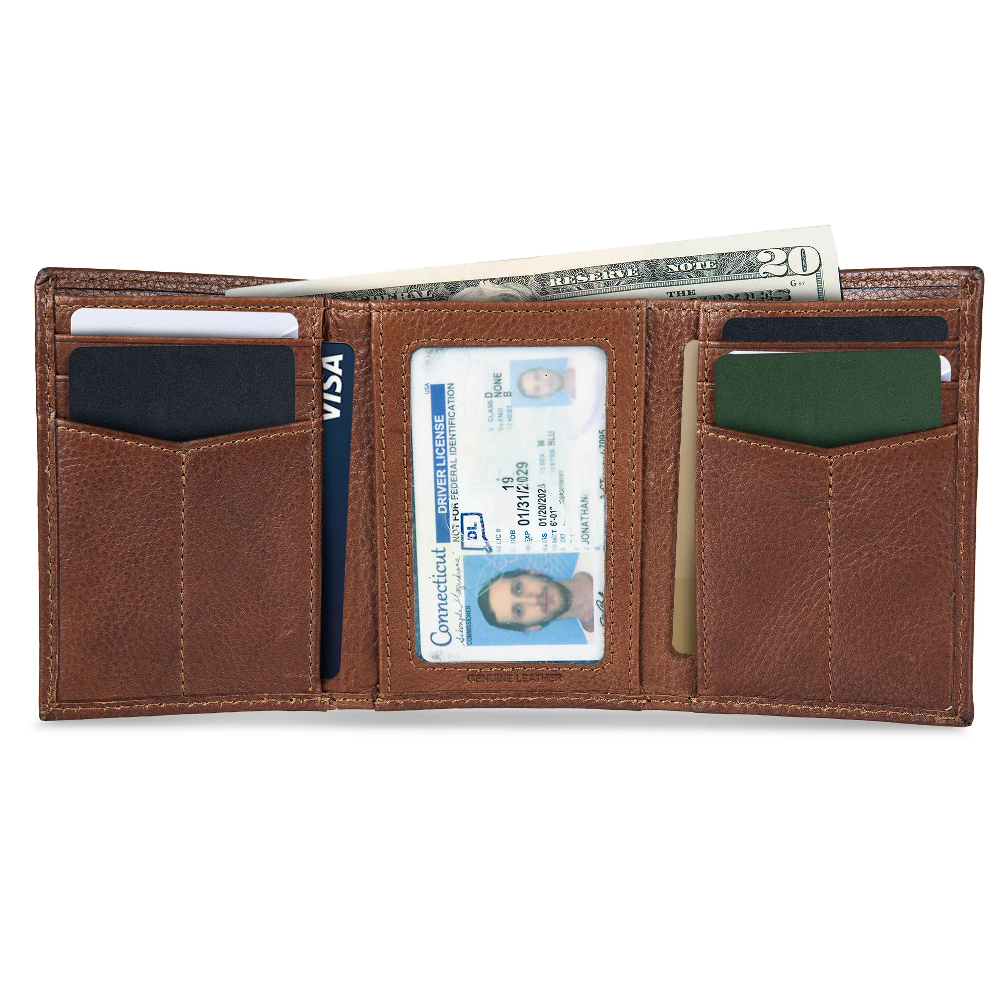 13940-eb-signature-logo-leather-trifold-wallet-15.webp EB Signature Logo Leather Trifold Wallet