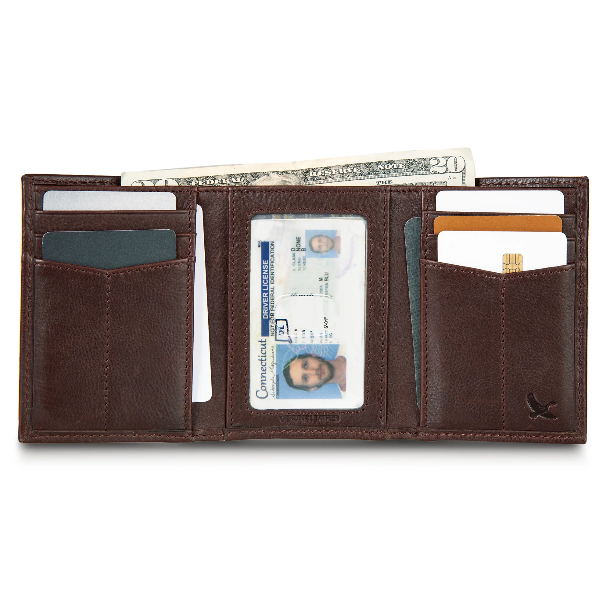 13940-eb-signature-logo-leather-trifold-wallet-17.webp EB Signature Logo Leather Trifold Wallet
