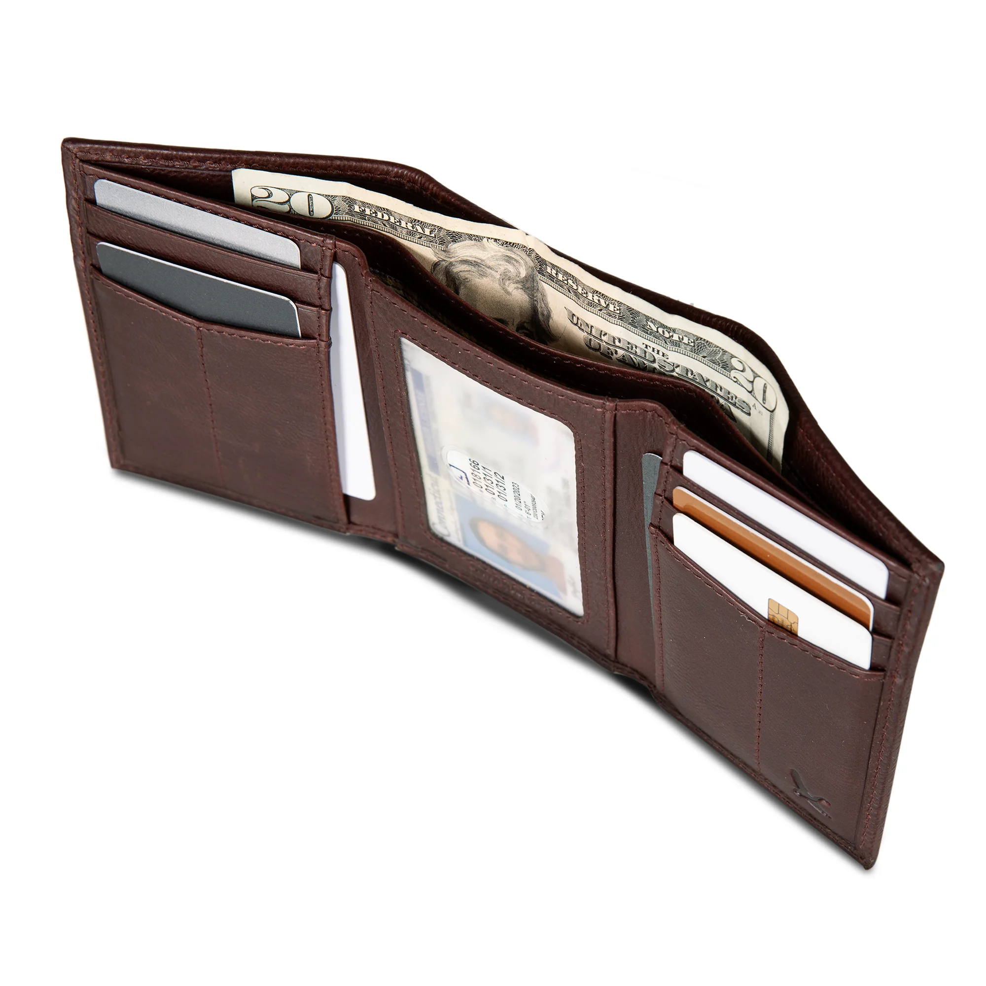 13940-eb-signature-logo-leather-trifold-wallet-21.webp EB Signature Logo Leather Trifold Wallet