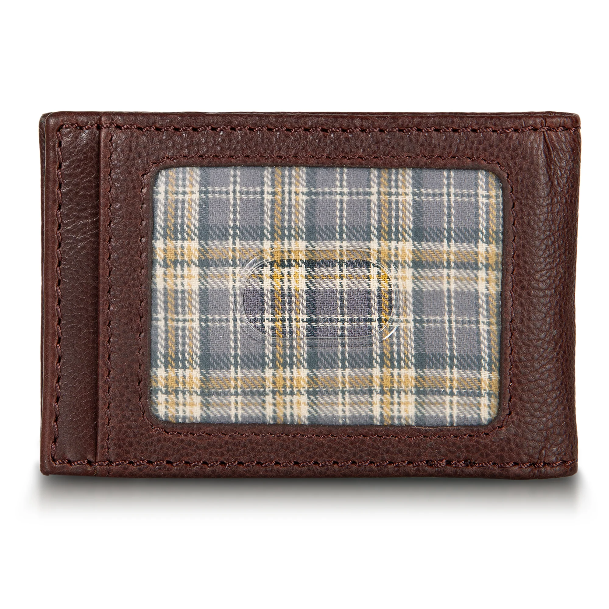 EB Signature Logo Leather Bifold With Money Clip Wallet