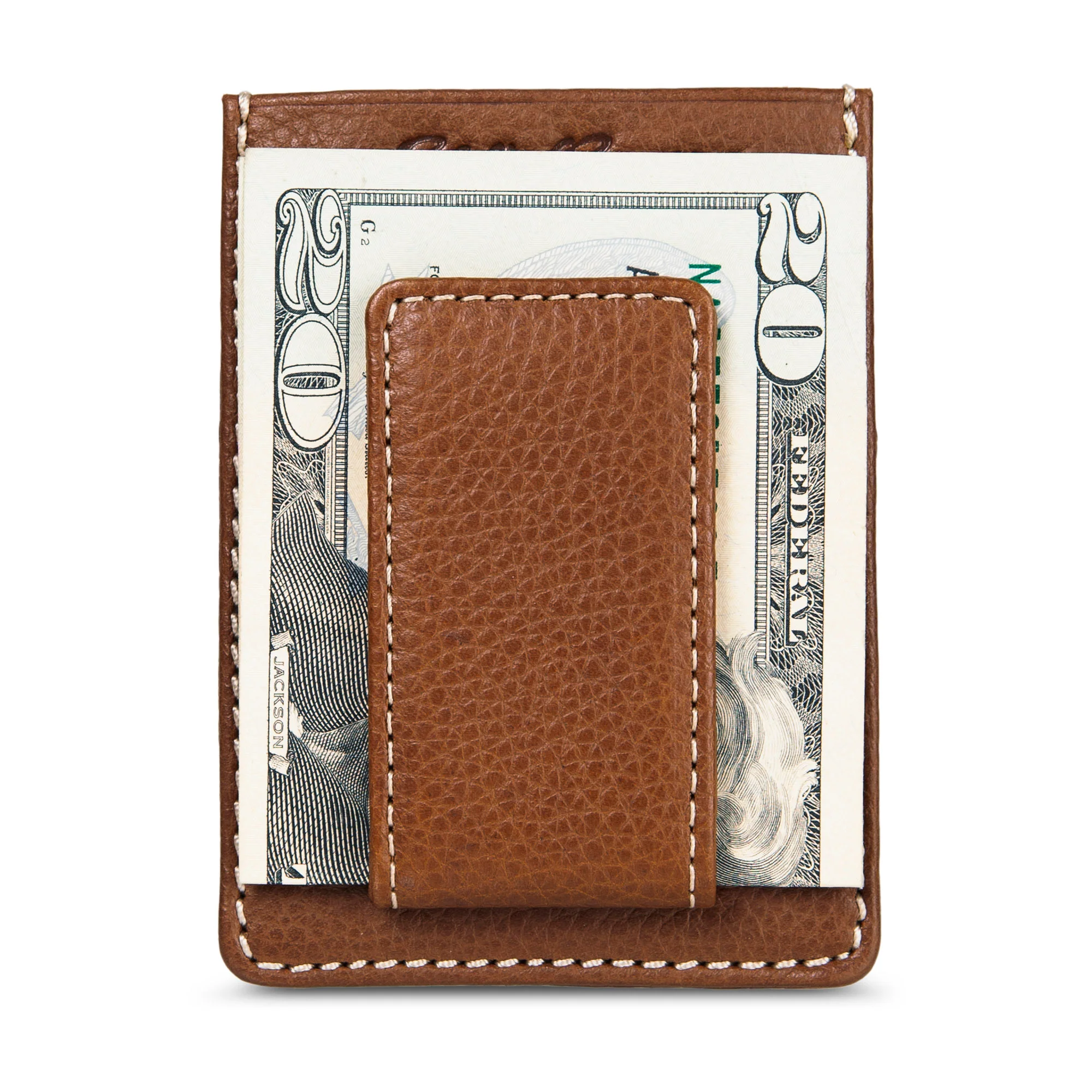 14104-eb-signature-top-stitch-magnetic-leather-card-case-5.webp EB Signature Top Stitch Magnetic Leather Card Case