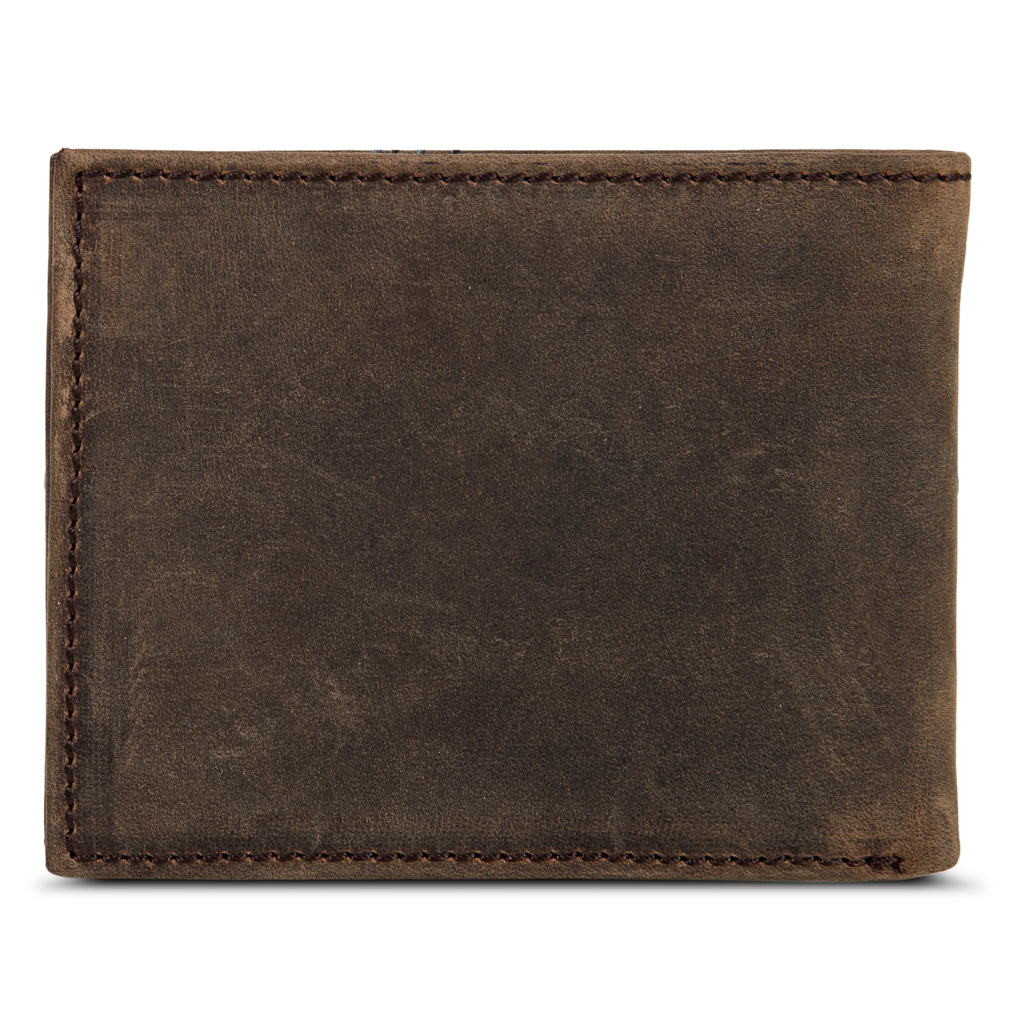 Leather Removable Passcase Wallet With Embossed Sasquatch