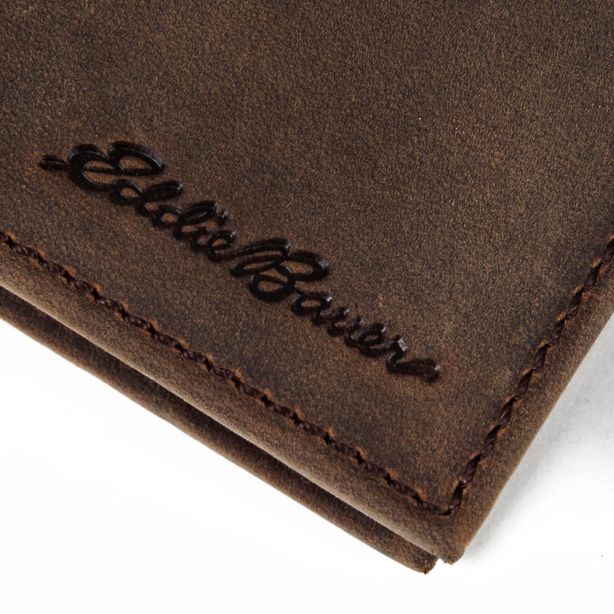 Leather Removable Passcase Wallet With Embossed Sasquatch