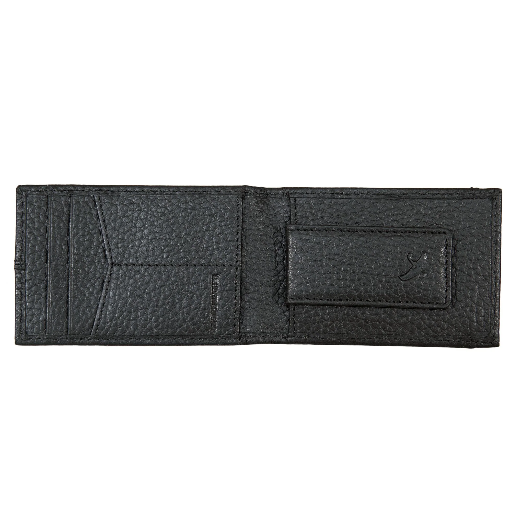 Rugged Leather Money Clip Bifold Wallet
