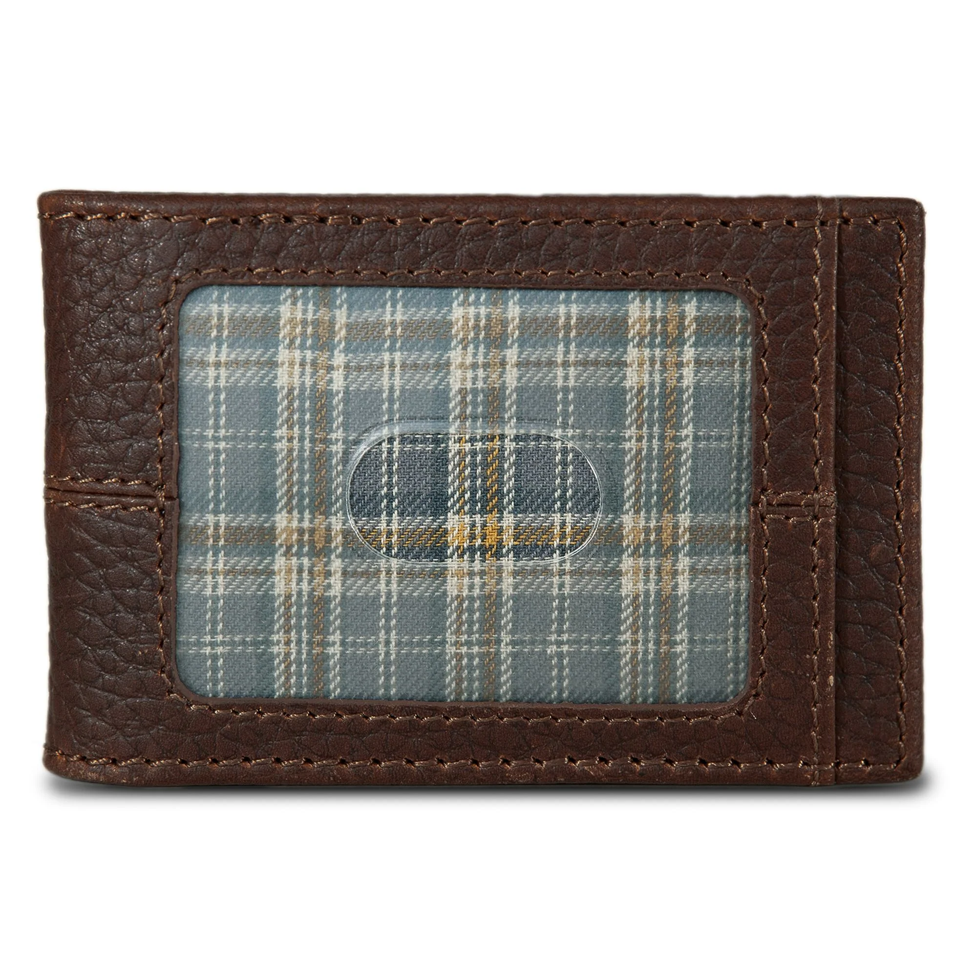 Rugged Leather Money Clip Bifold Wallet