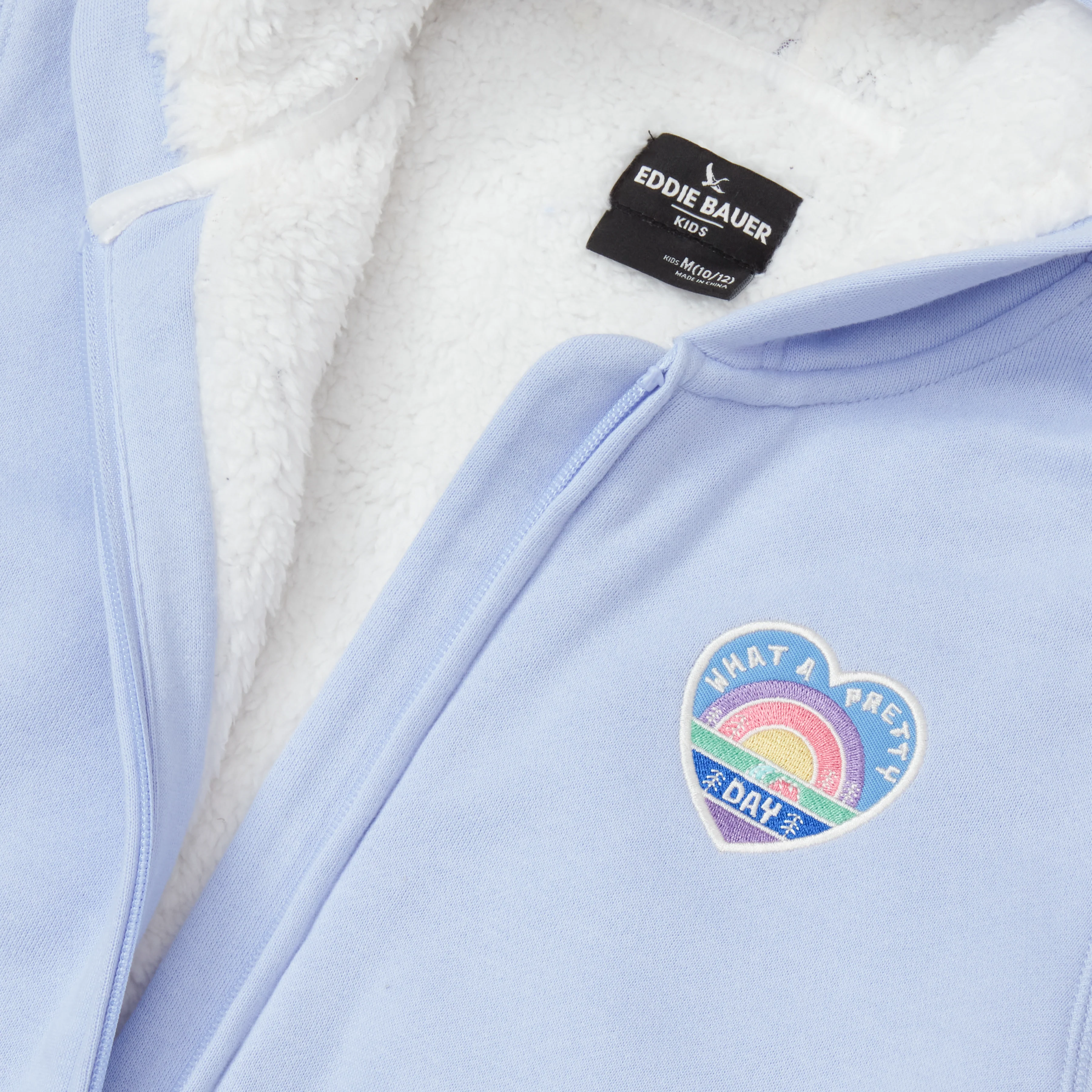 Girls Camp Fleece Faux Shearling-Lined Hoodie