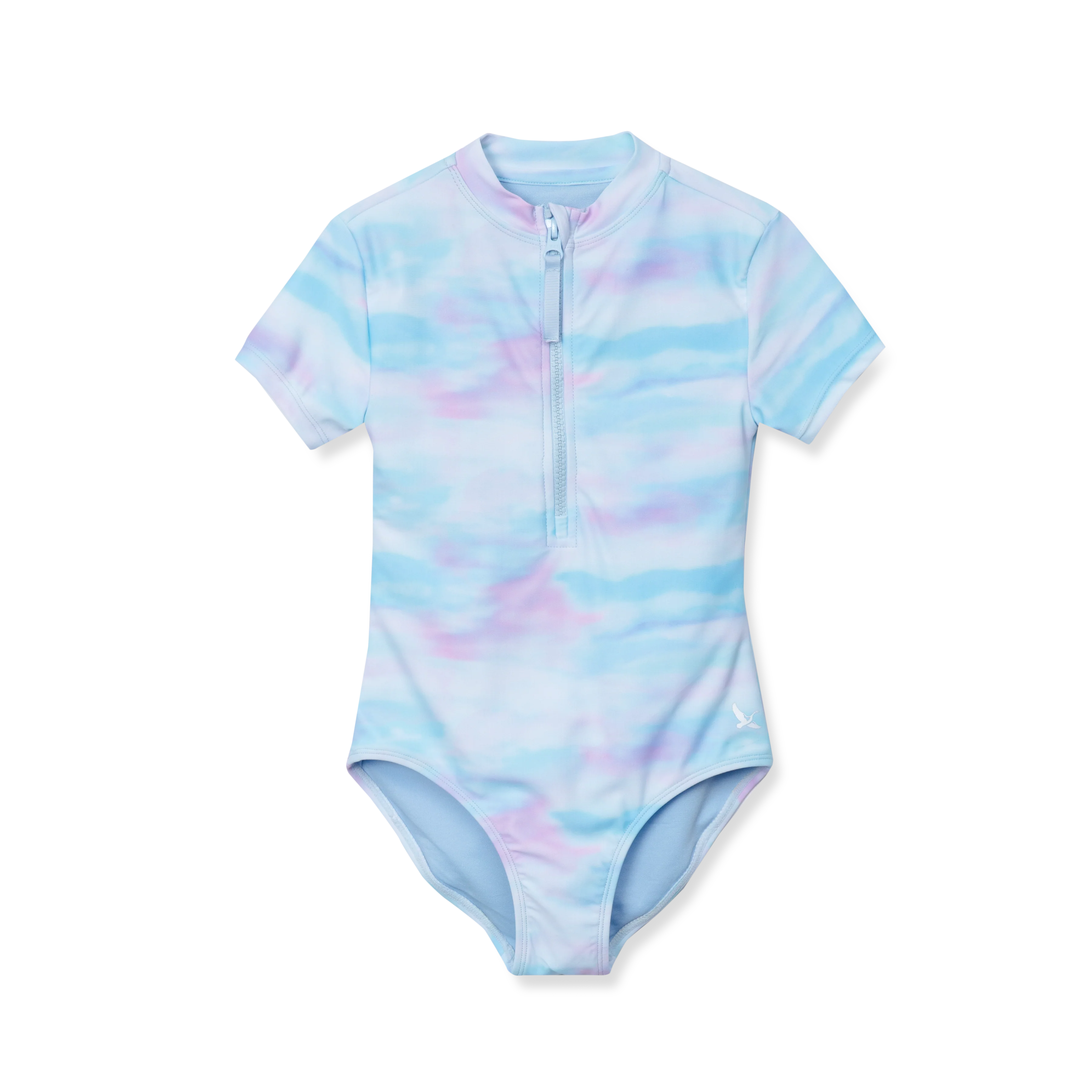 Girls Sea Spray SS One PC Zip Front Swimsuit