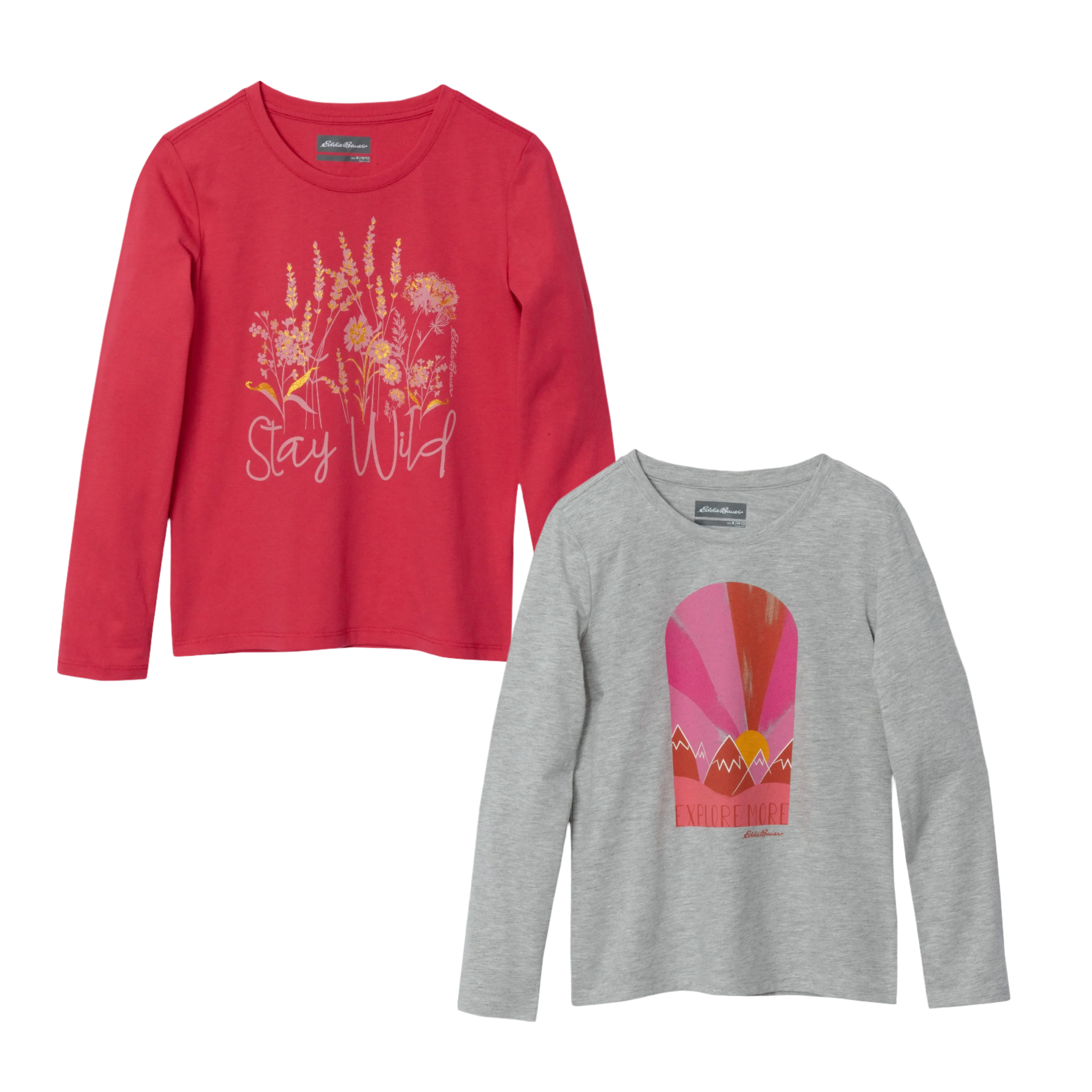 Girls Graphic Long-Sleeve T-Shirt - 2 Pack