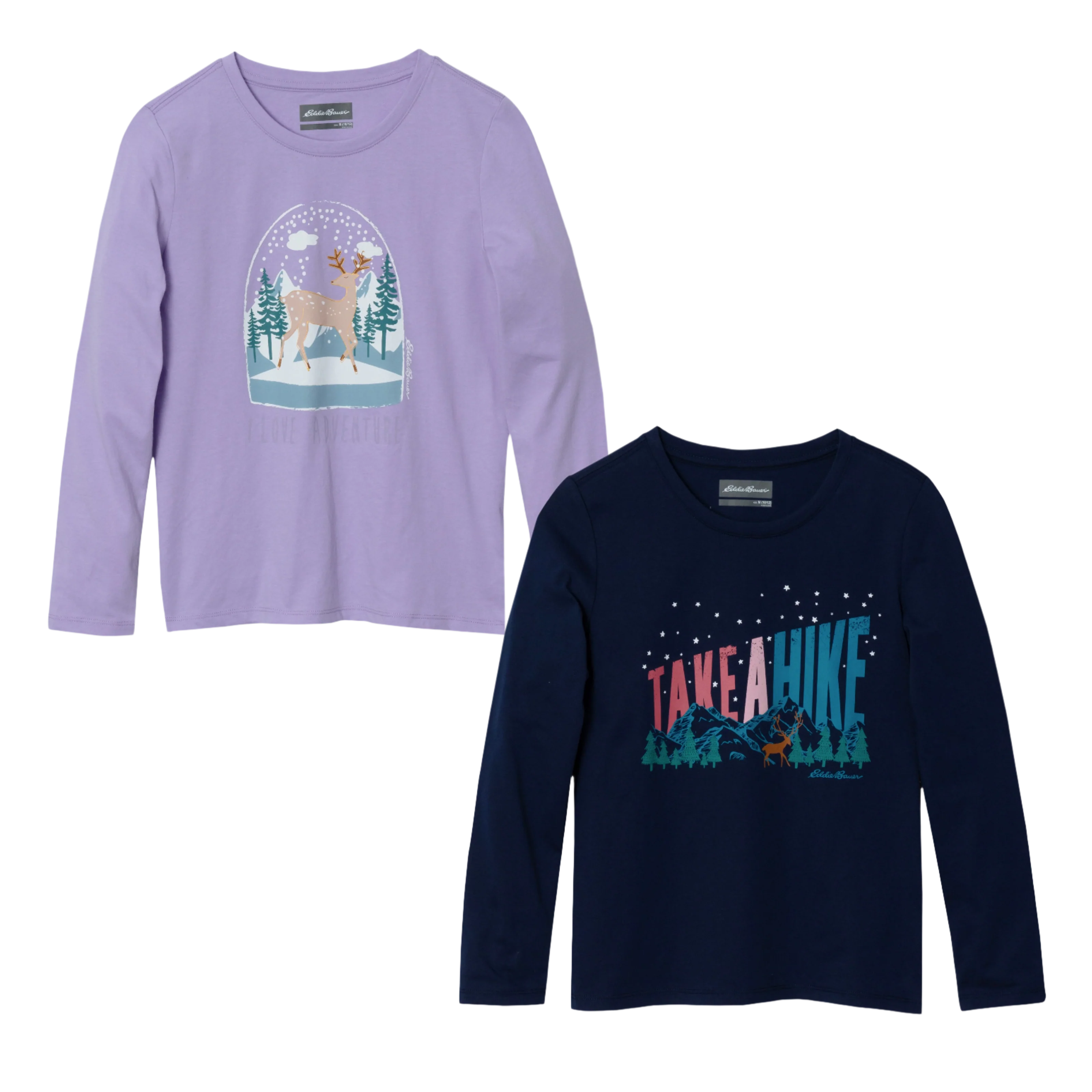 Girls Graphic Long-Sleeve T-Shirt - 2 Pack