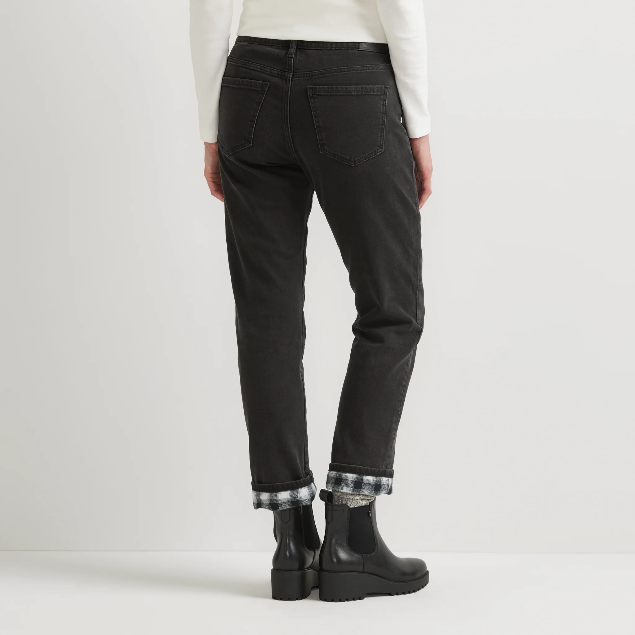 Women's Boyfriend Flannel-Lined Jeans