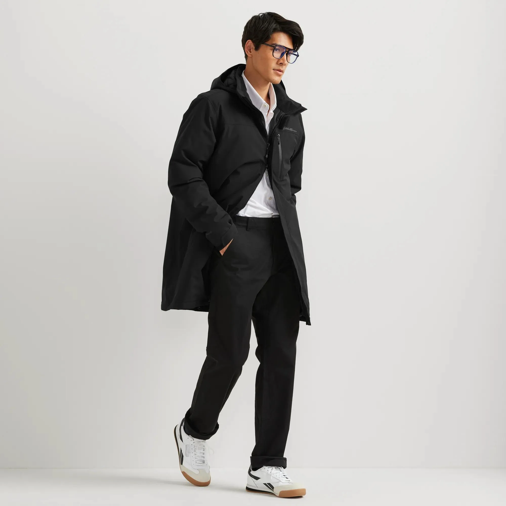 Men's Mainstay Insulated Waterproof Hooded Trench Coat