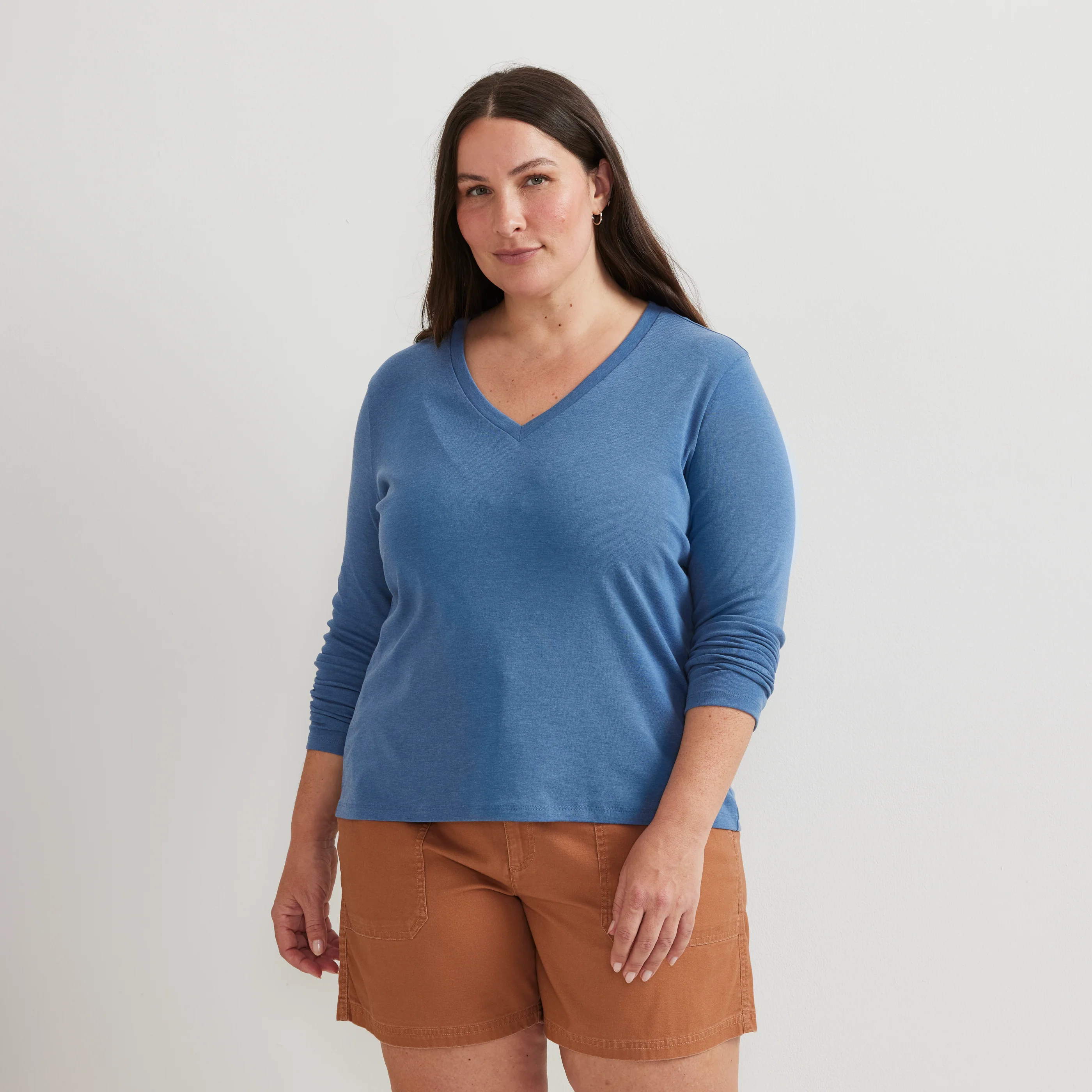 Women's Everyday Long-Sleeve V-Neck T-Shirt