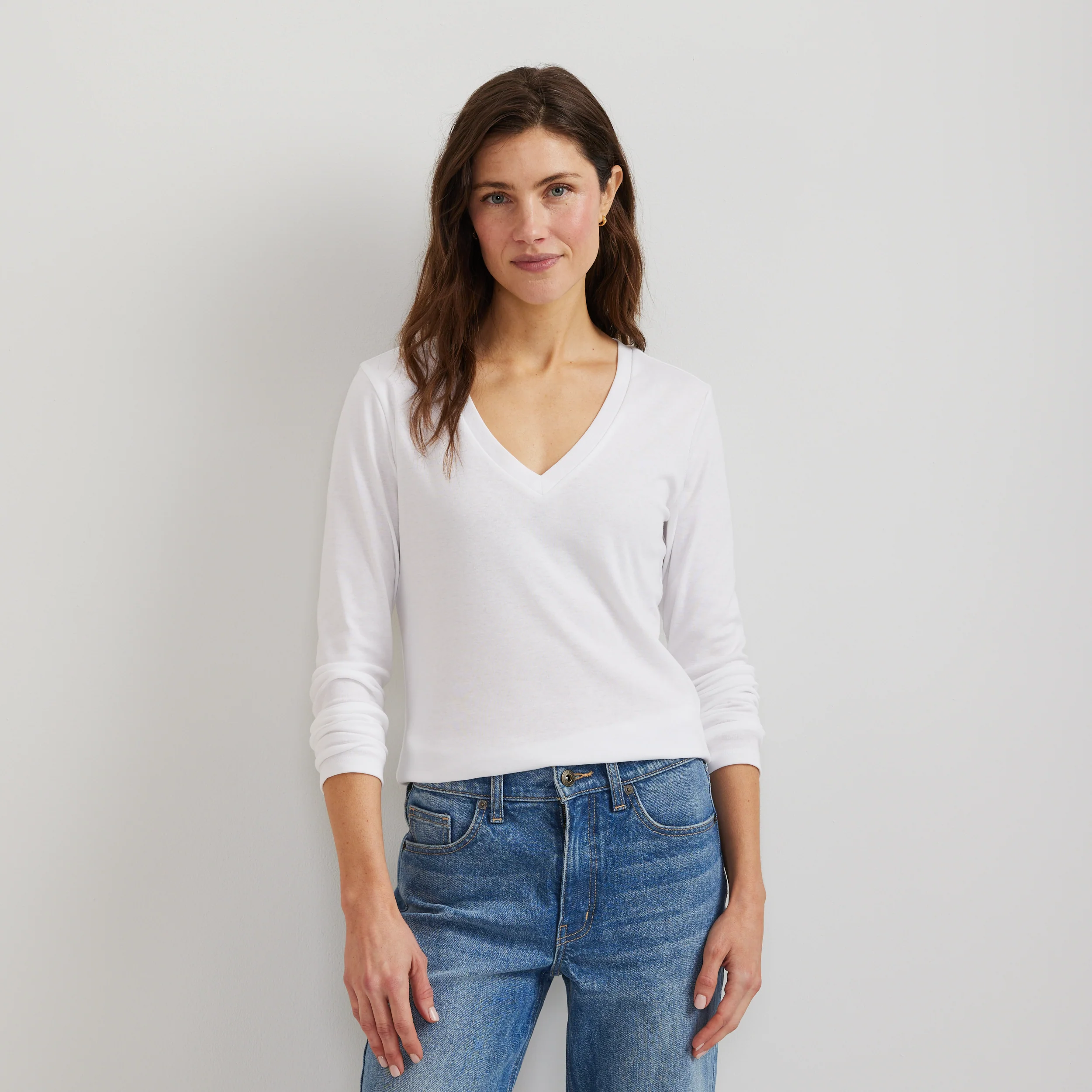 Women's Everyday Long-Sleeve V-Neck T-Shirt
