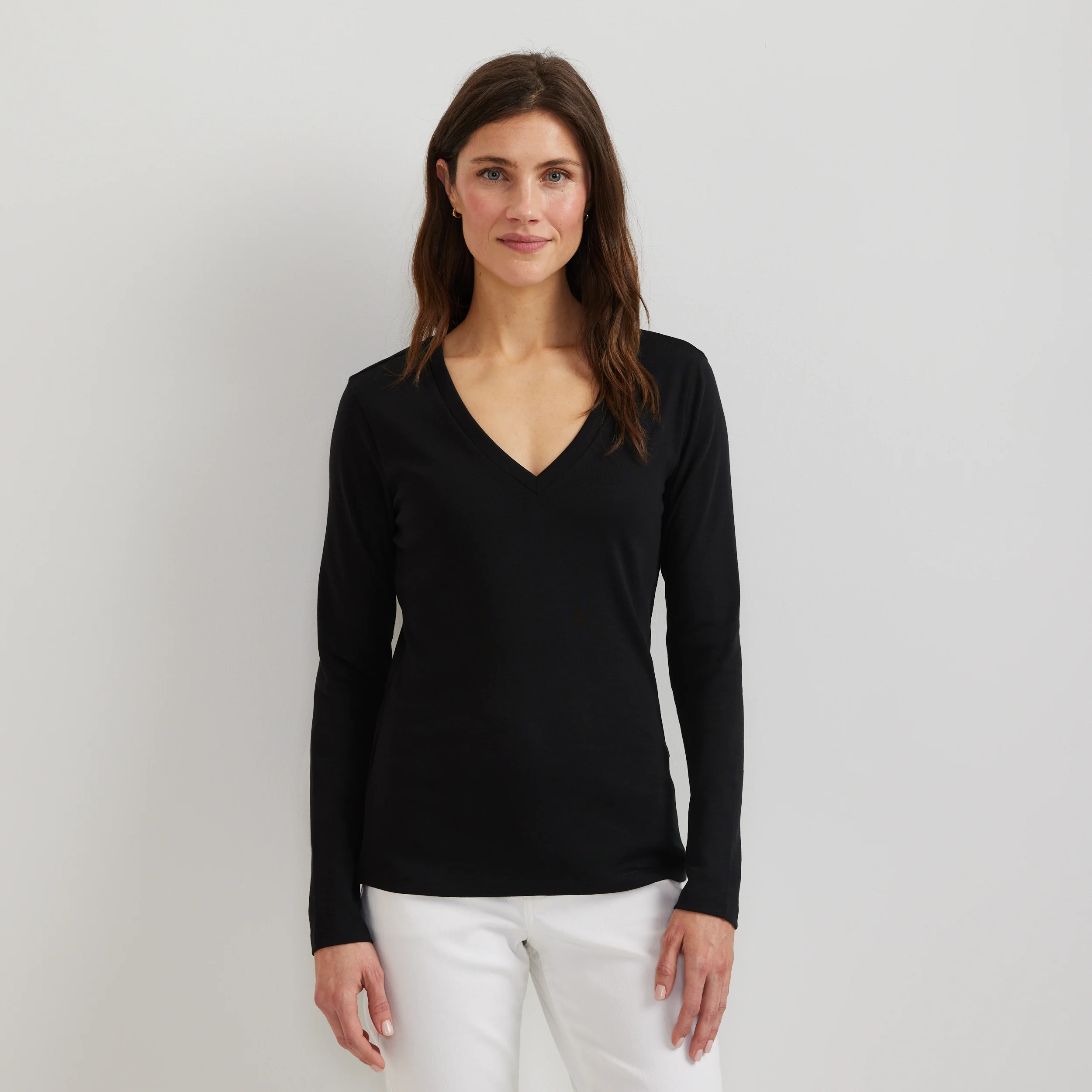 Women's Everyday Long-Sleeve V-Neck T-Shirt