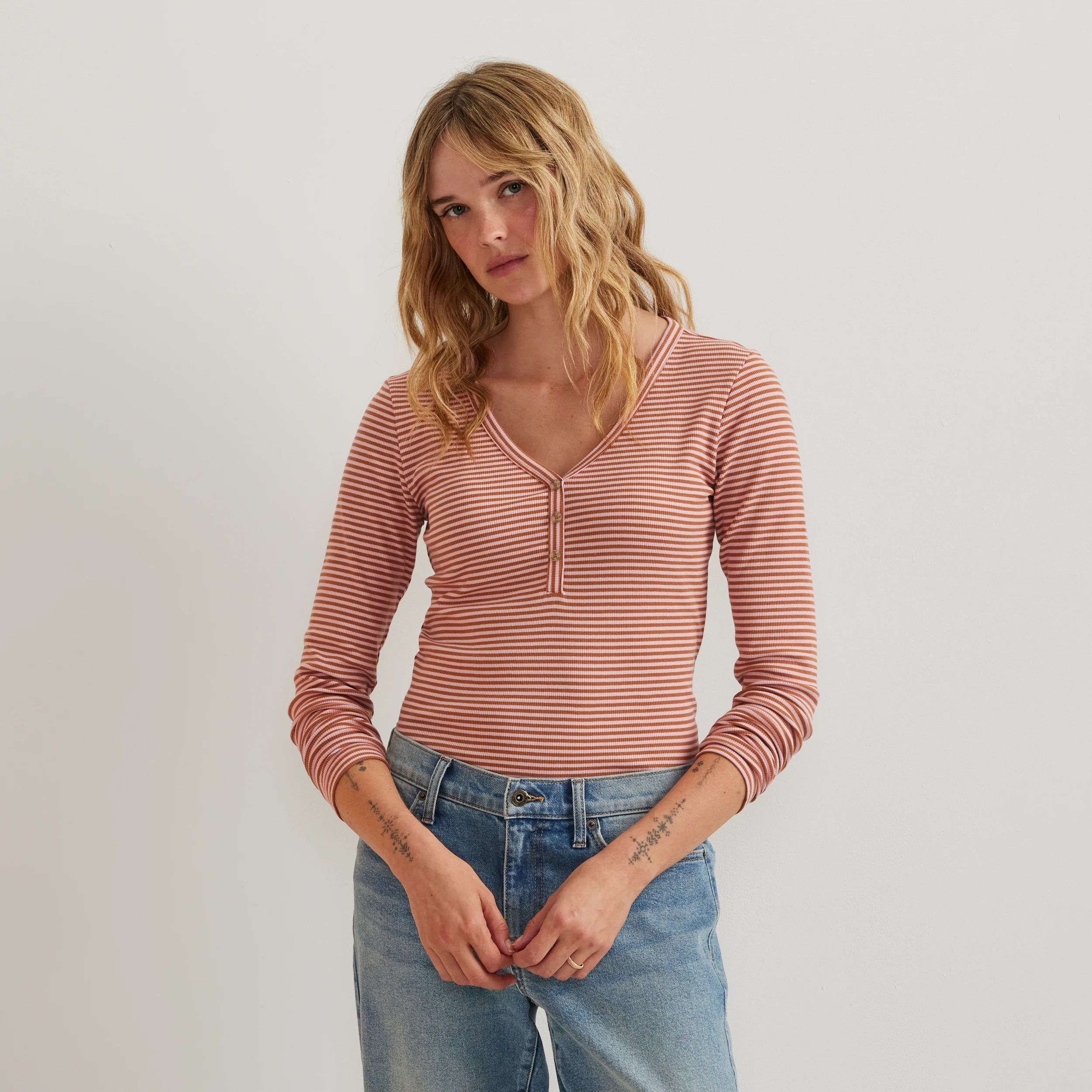 4875-women-s-long-sleeve-ribbed-henley-t-shirt-stripe-4.webp Women's Long-Sleeve Ribbed Henley T-Shirt - Stripe