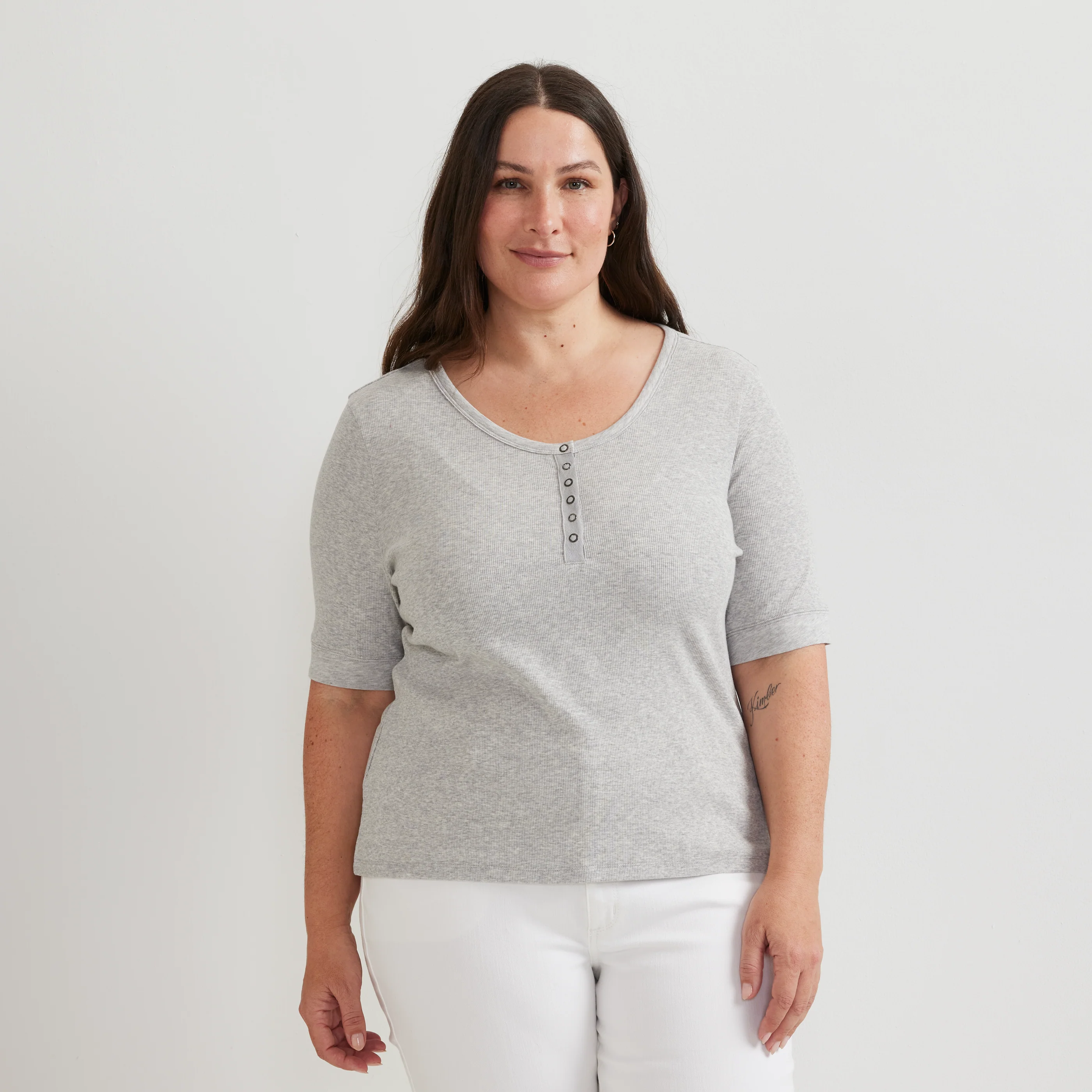 Women's Softline Short-Sleeve Ribbed Henley