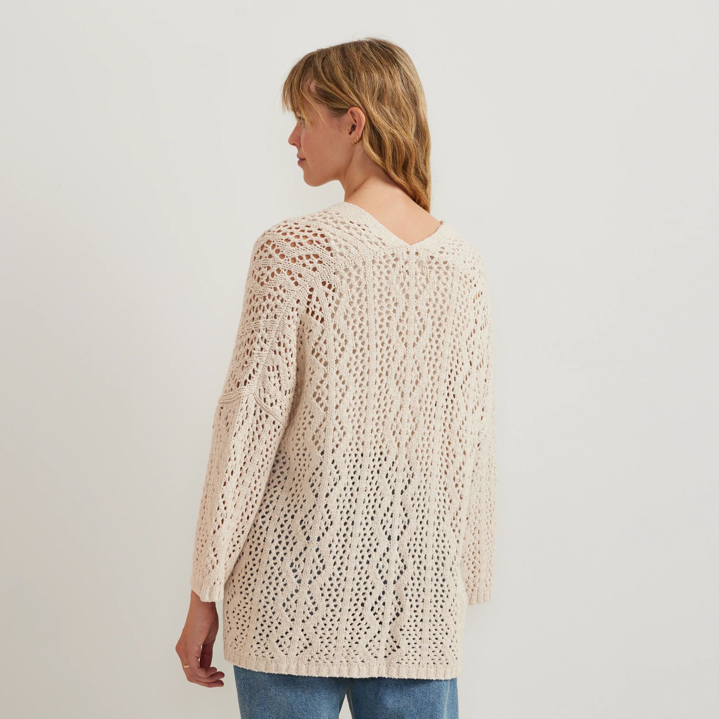 Women's Long Open Stitch Cardigan