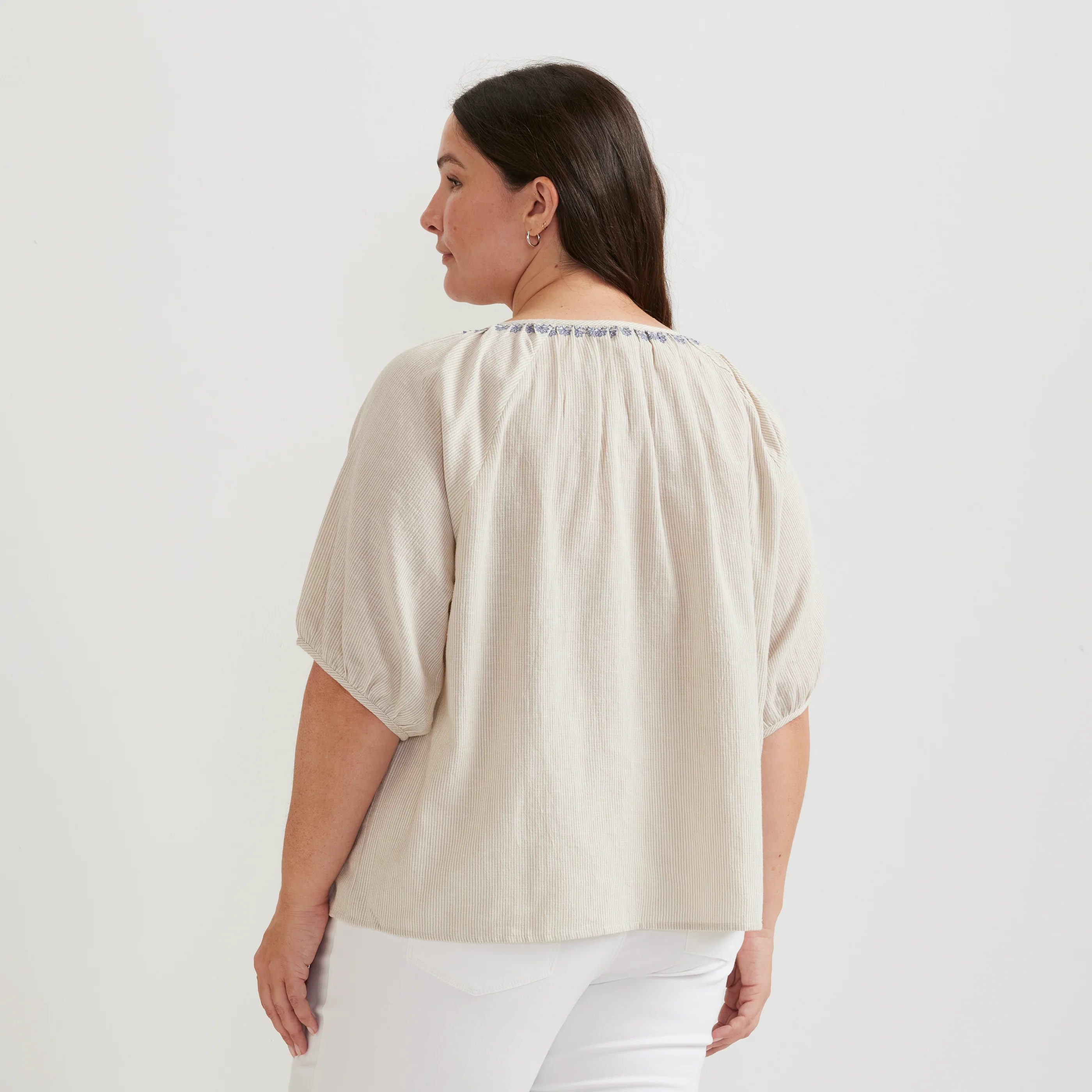 Women's Embroidered Trim Shirt