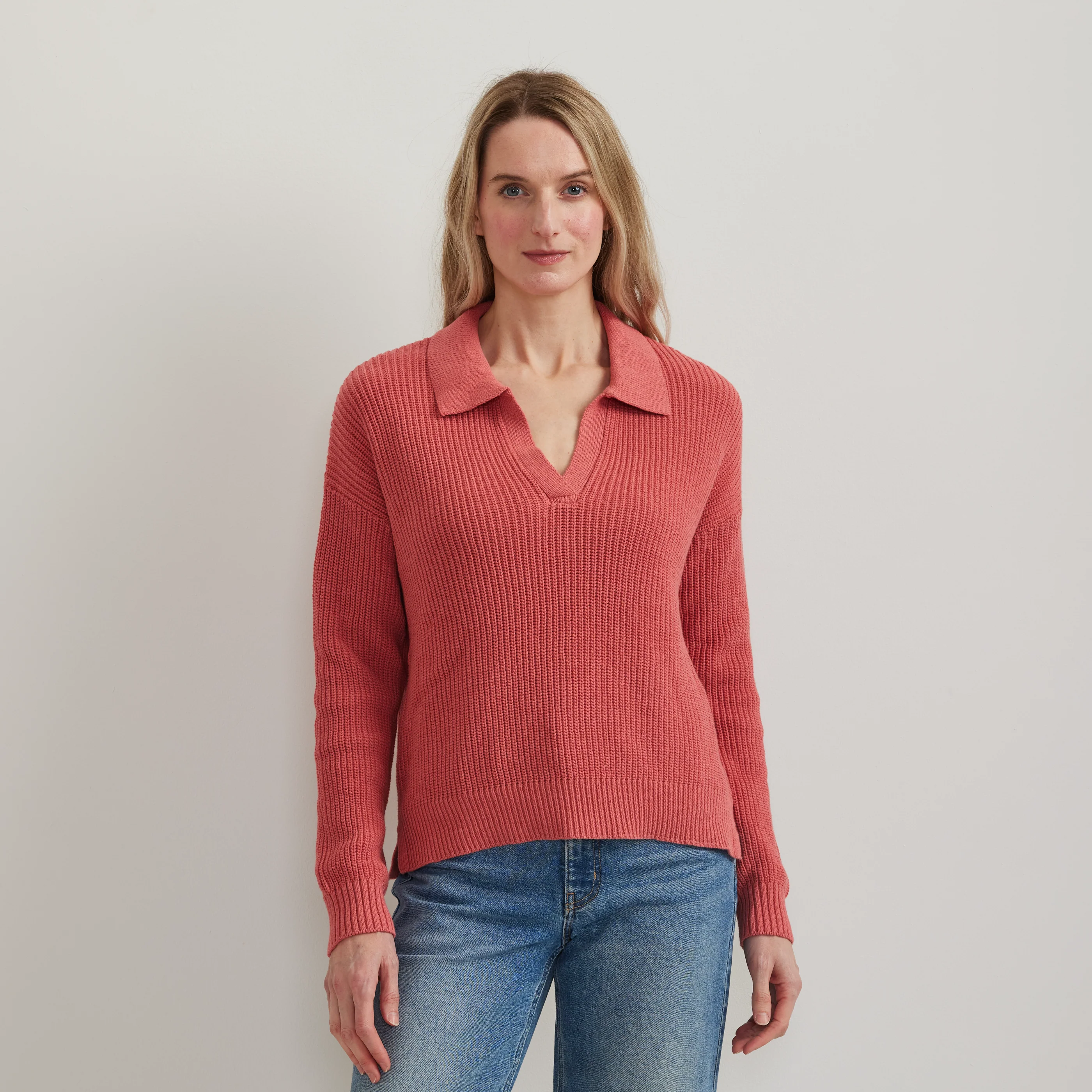 Women's Johnny Collar Polo Sweater