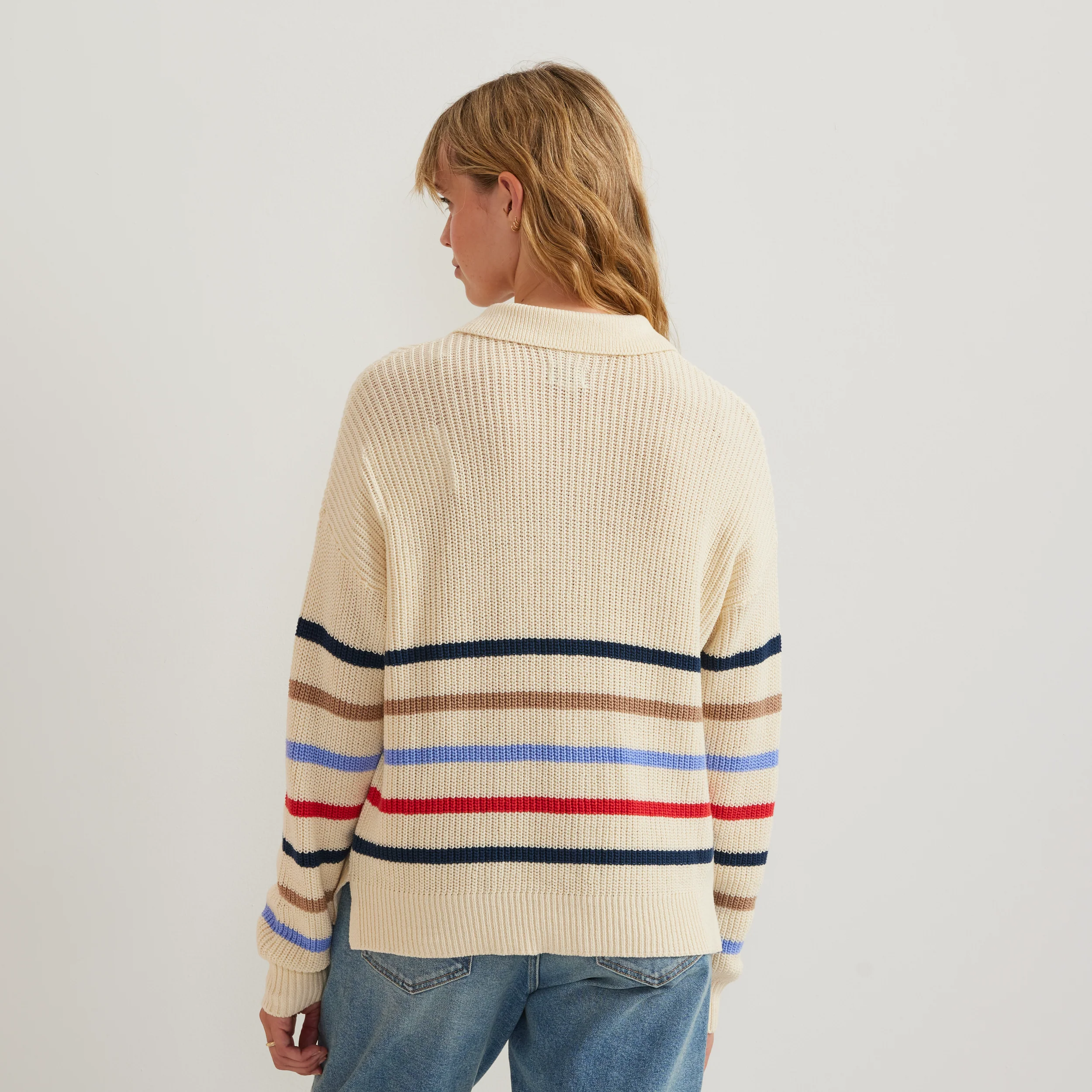6518-women-s-johnny-collar-multi-stripe-sweater-2.webp Women's Johnny Collar Multi-Stripe Sweater