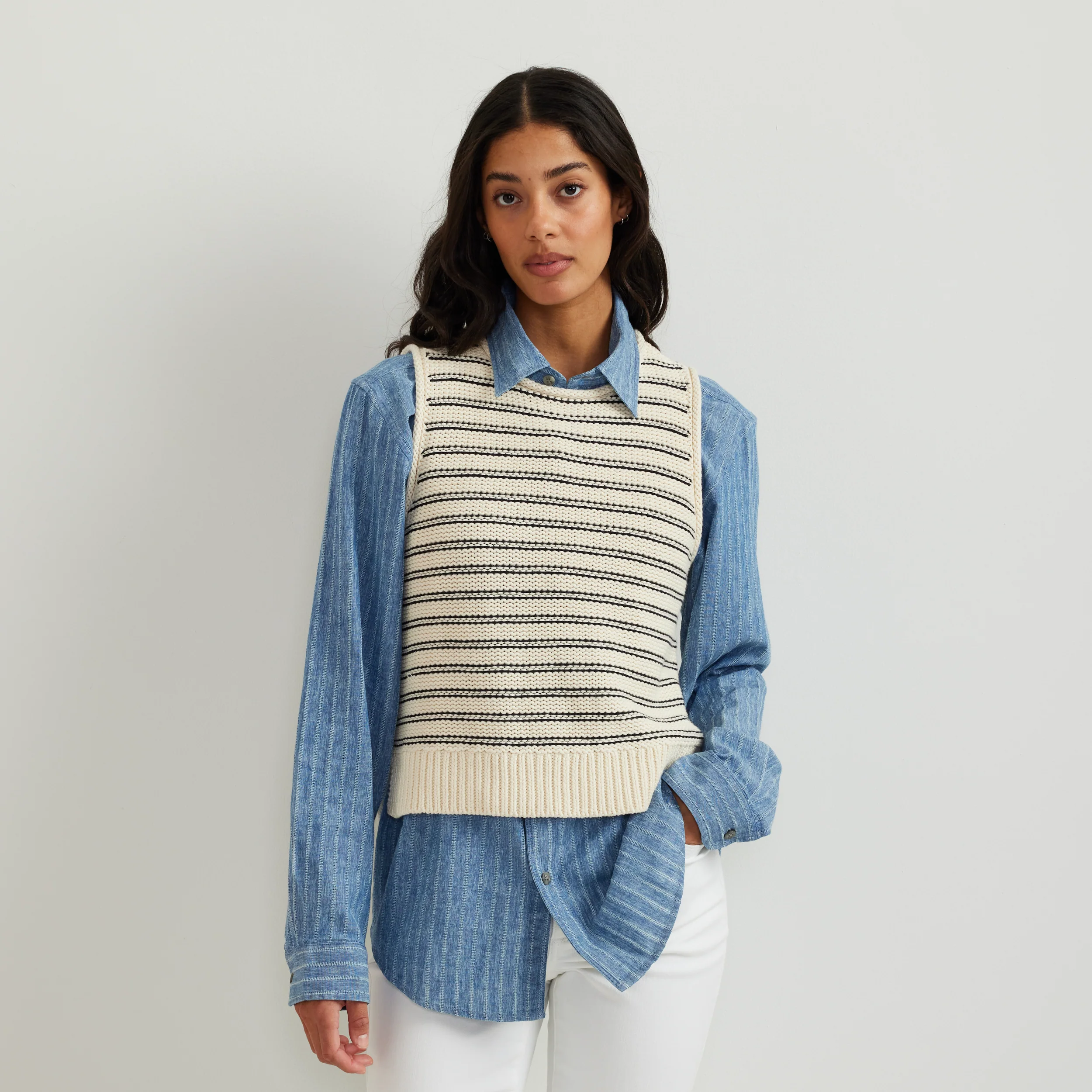 Women's Striped Sweater Tank