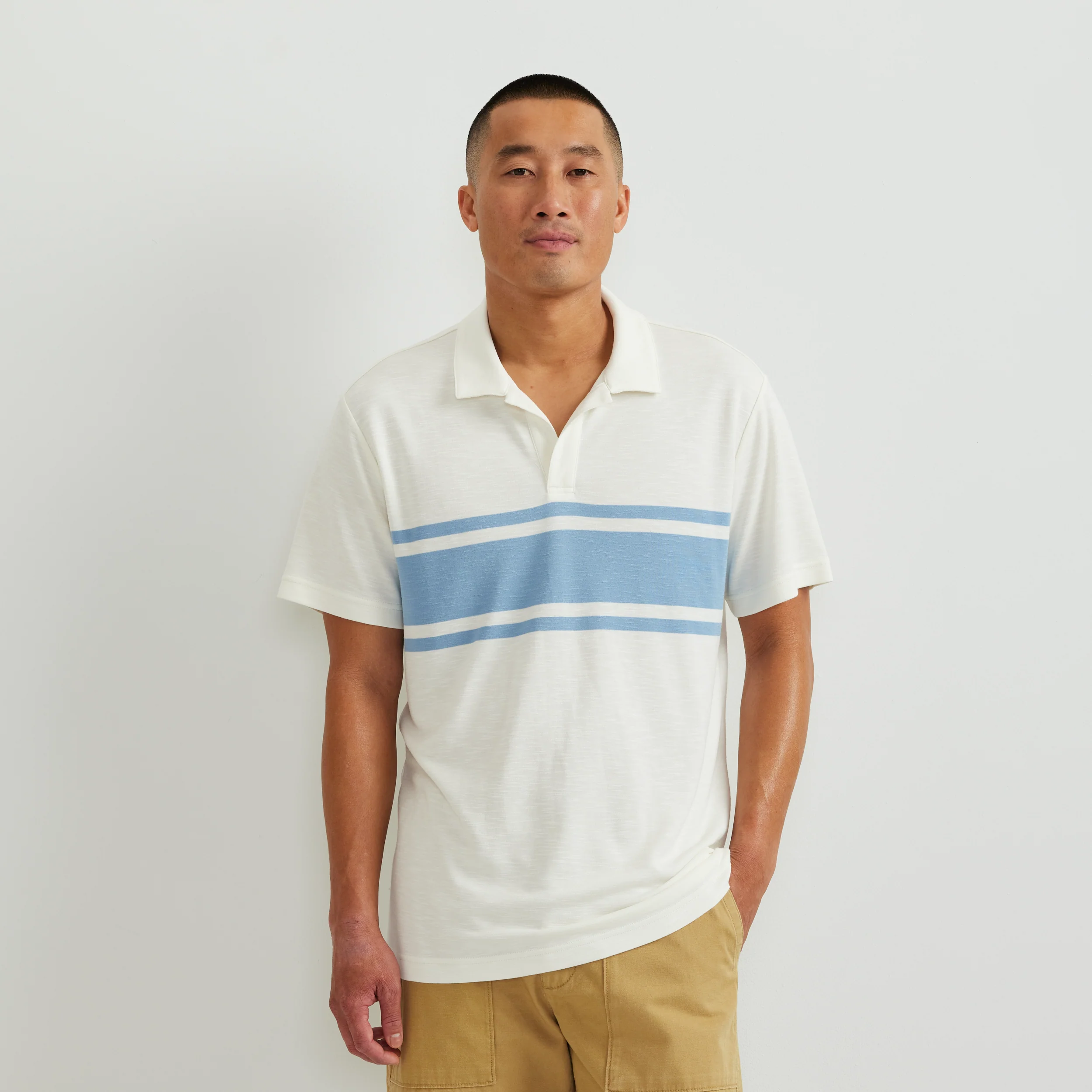 Men's Short Sleeve Journey Modal Polo Stripe