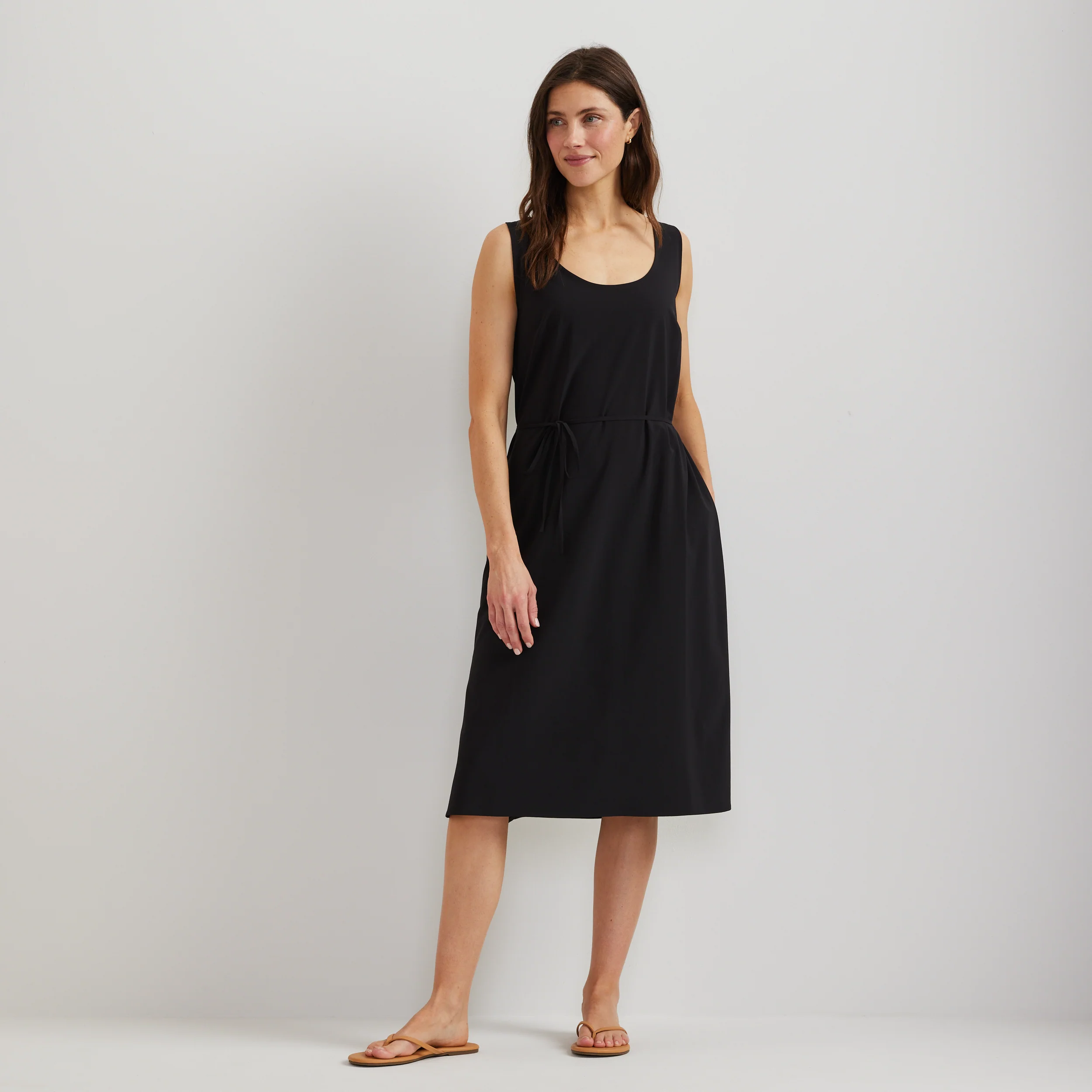 Women's Departure Tie Front Midi Dress