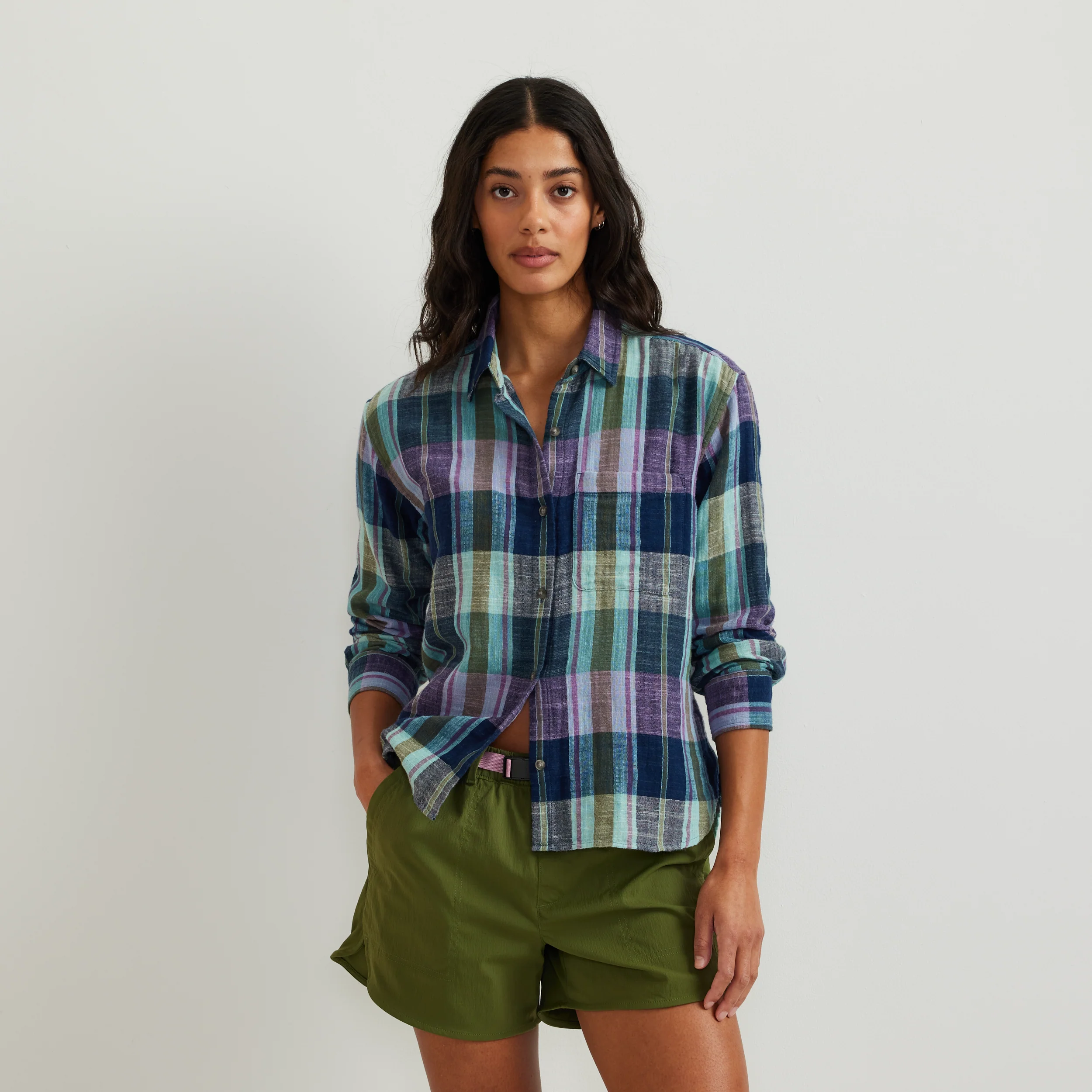 9083-women-s-cotton-slub-plaid-long-sleeve-shirt-1.webp Women's Cotton Slub Plaid Long-Sleeve Shirt